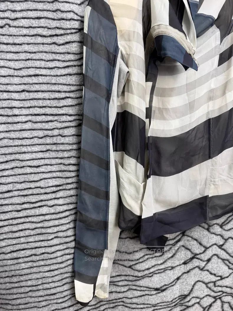Rick Owens Rick Owens Chiffon and mesh striped biker jacket Size XS / US 0-2 / IT 36-38 - 2 Thumbnail