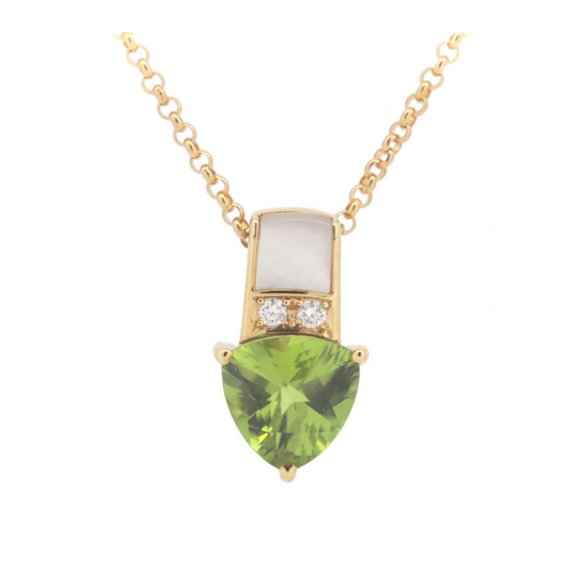 Other Tasaki Tasaki Peridot Shell Diamond Au750 Necklace Crocodile skin Necklace DUTY FREE for USA Size ONE SIZE - 1 Thumbnail