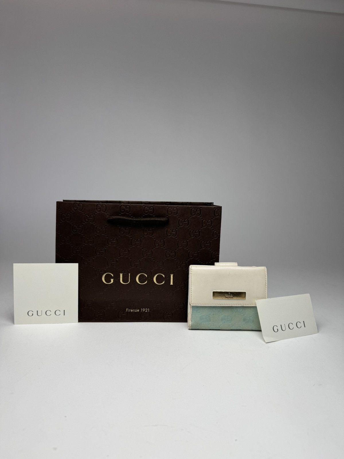 Gucci Vintage Gucci Monogram Wallet Blue/white Size ONE SIZE - 11 Thumbnail
