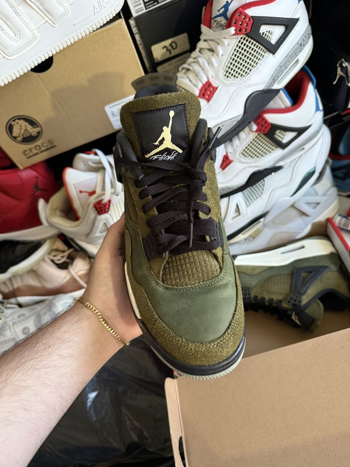 Jordan Brand Jordan retro 4 craft olive sz 9 Size US 9 / EU 42 - 2 Thumbnail