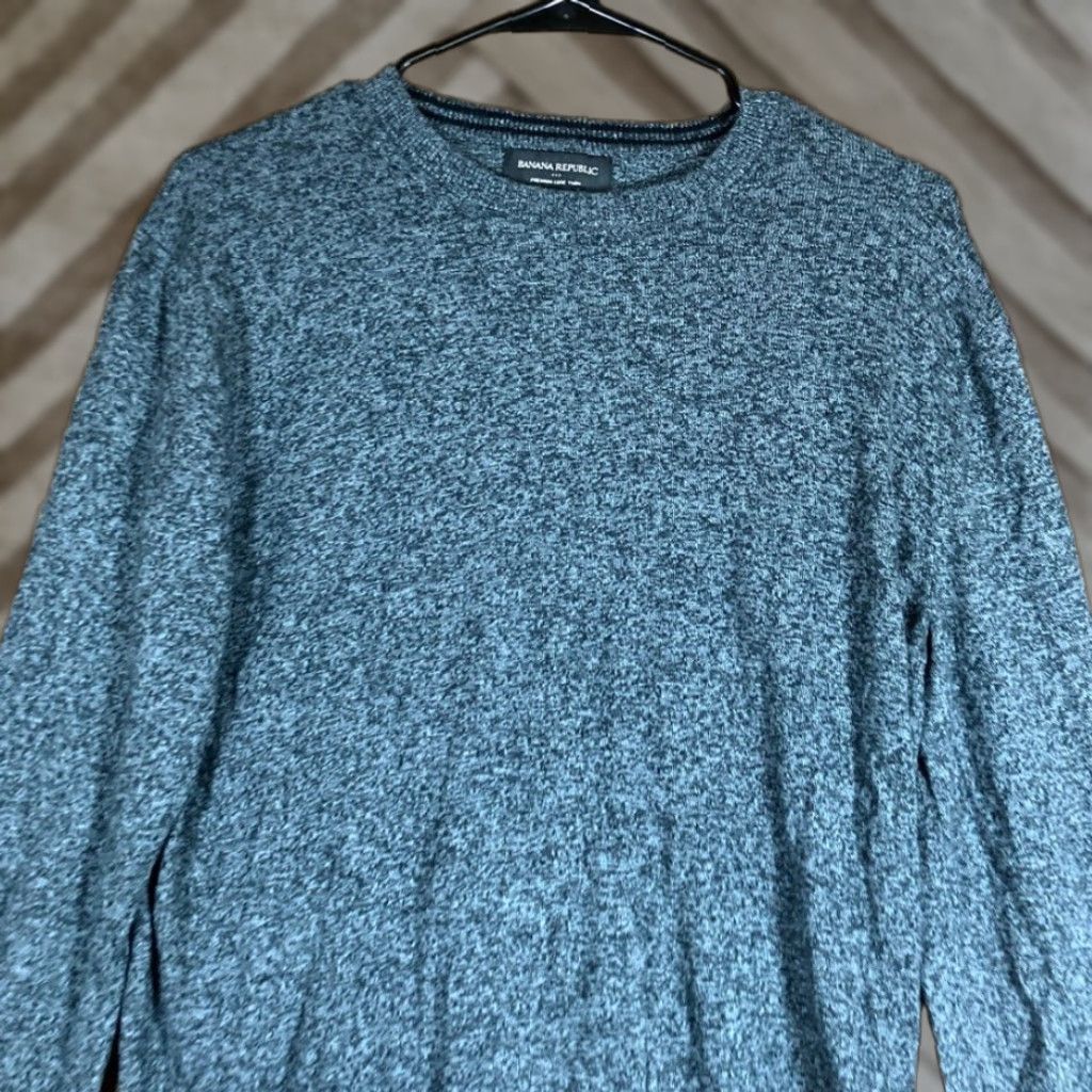 Banana Republic Banana Republic Mens Sweater Knit Gray Silk Cashmere Blend Long Sleeve M Crew Neck Pullover Casual Business Workwear Fall Winter Knits Mens Size US M / EU 48-50 / 2 - 1 Thumbnail
