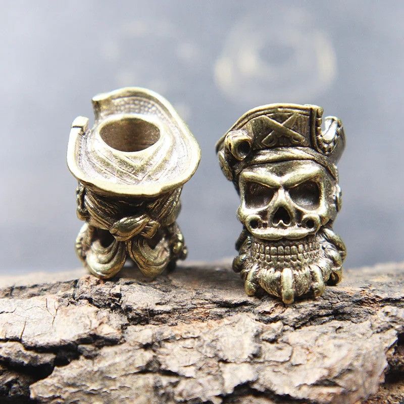 Handmade 3Pcs Pirate Skull Knife Beads Paracord Bead Zipper Umbrella Size ONE SIZE - 5 Thumbnail