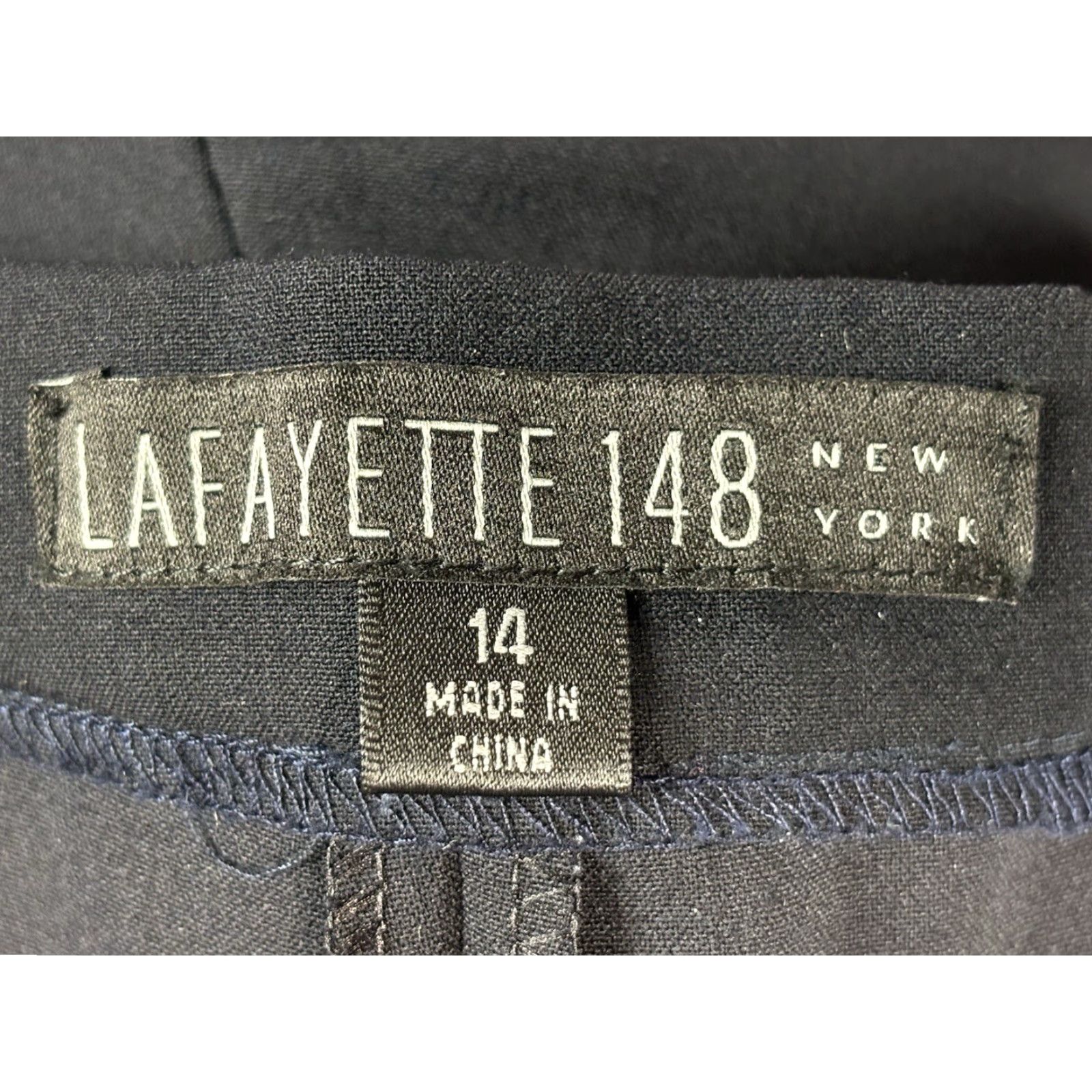 Vintage Lafayette 148 New York Women's Pants Navy Virgin Wool Size 14 Dress Pants Career Size 36" / US 14 / IT 50 - 5 Thumbnail
