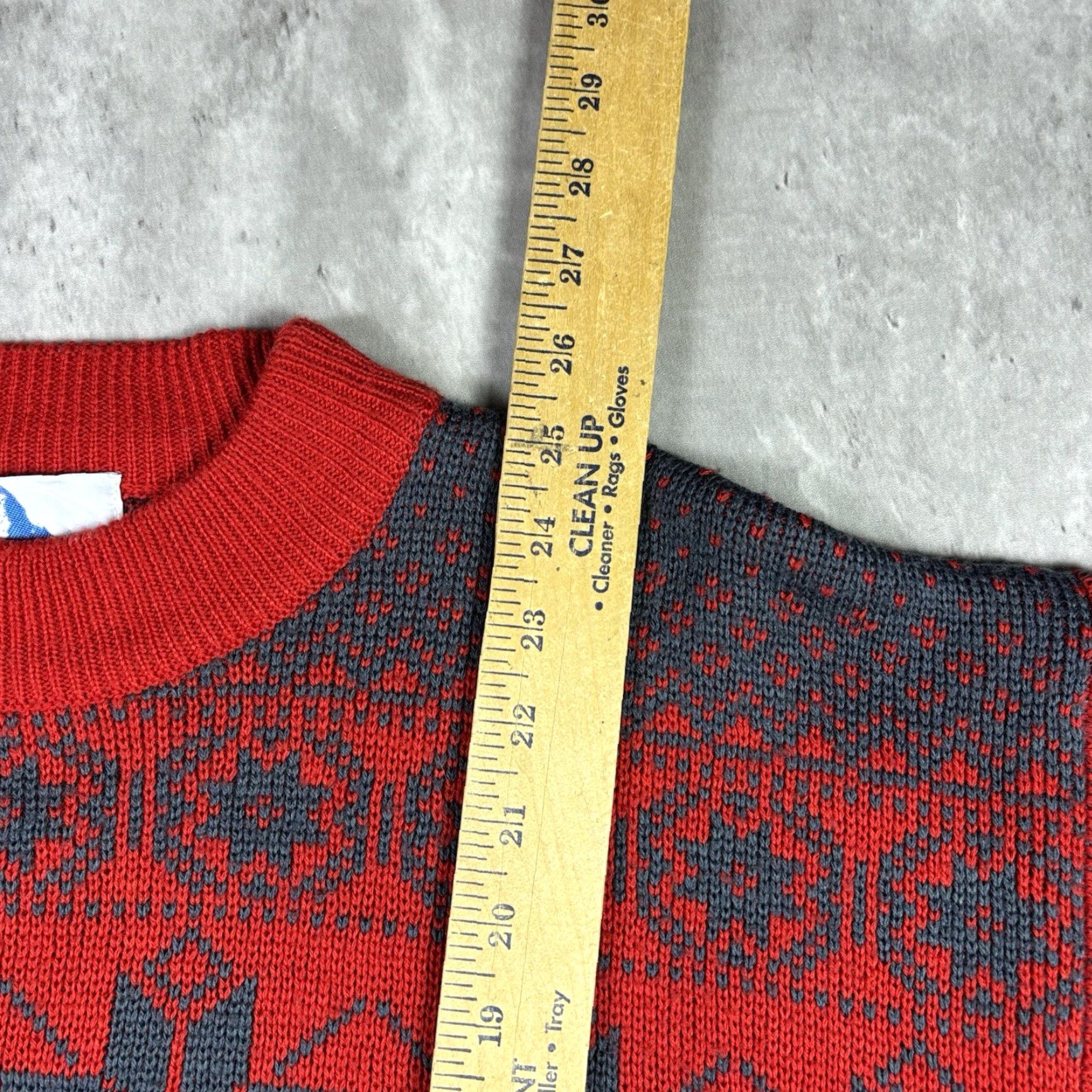 Vintage VINTAGE Snowflake Abstract Knit Sweater Red Wool Acrylic Adult Small 90s Geometric Knit Pattern Crew Neck Pullover Men Mens Size US S / EU 44-46 / 1 - 5 Thumbnail