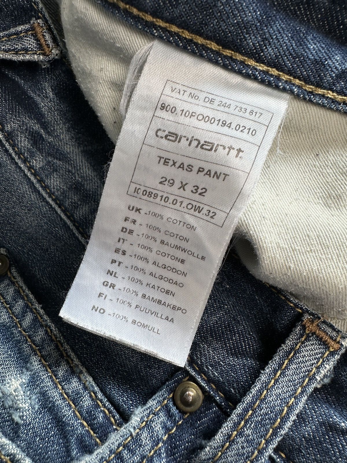 Carhartt Distressed CARHARTT Texas Pants Denim Blue Jeans Size US 29 - 12 Thumbnail