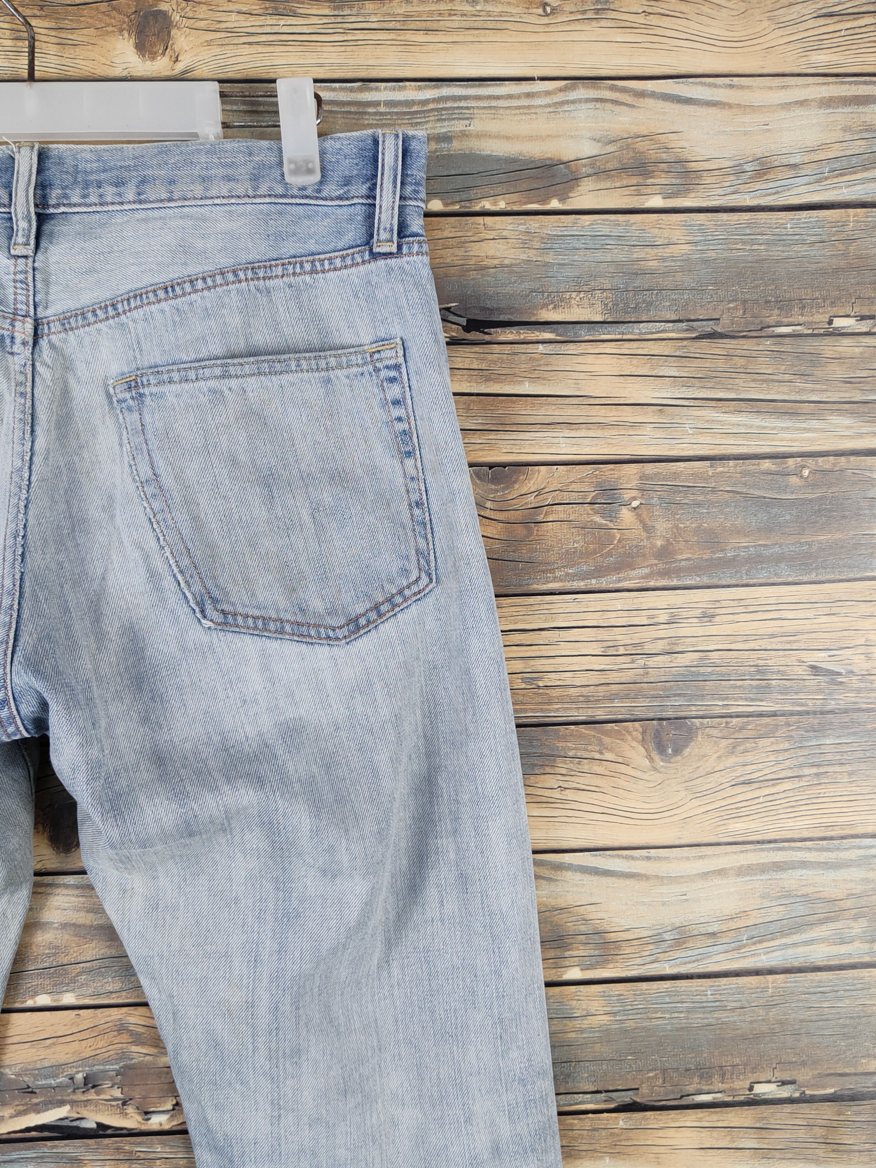Japanese Brand Uniqlo Blue faded selvedge Distressed Ripped denim #W1493 Size US 32 / EU 48 - 10 Thumbnail