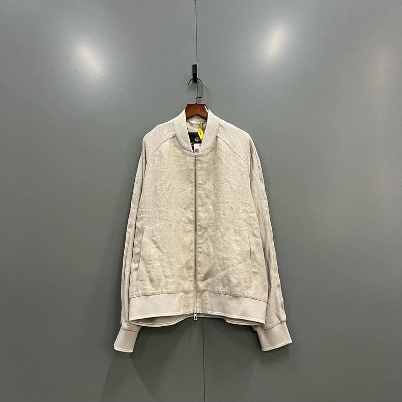 Loro Piana LORO PIANA Off-white linen silk baseball jacket Size M / US 6-8 / IT 42-44 - 1 Thumbnail