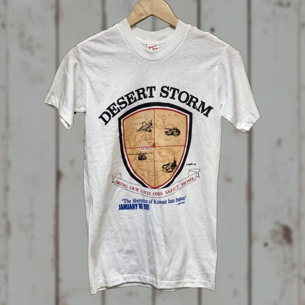 Vintage VINTAGE NOS Small Desert Storm Kuwait White Short Sleeve Tennessee T-shirt Mens Size US S / EU 44-46 / 1 - 1 Thumbnail