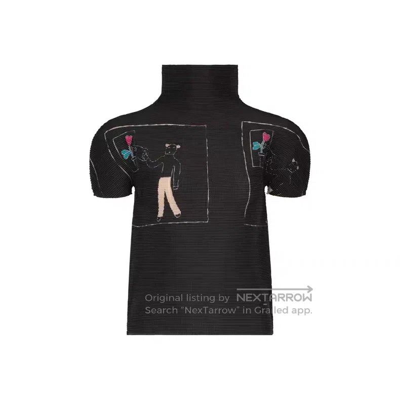 Issey Miyake Issey Miyake Illustrated Turtleneck Short Sleeve Top Size S / US 4 / IT 40 - 2 Thumbnail