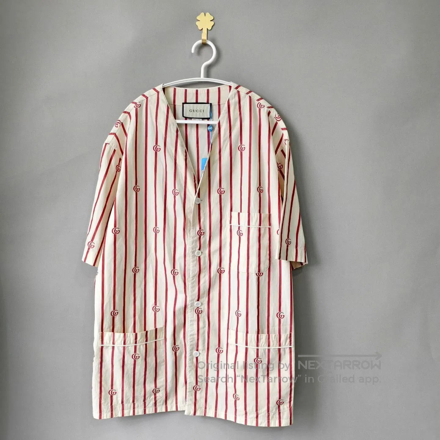 Gucci Gucci Striped Baseball Short-Sleeve Shirt. Size US S / EU 44-46 / 1 - 1 Thumbnail