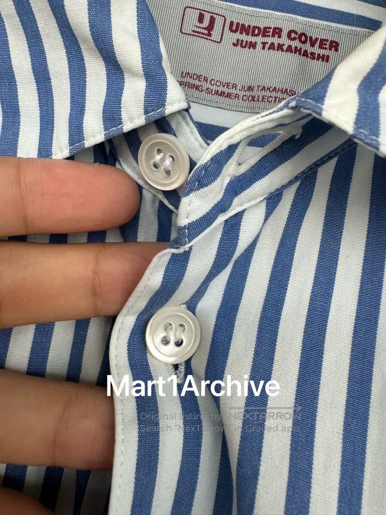 Undercover UNDERCOVER Blue striped shirt Size US M / EU 48-50 / 2 - 6 Thumbnail