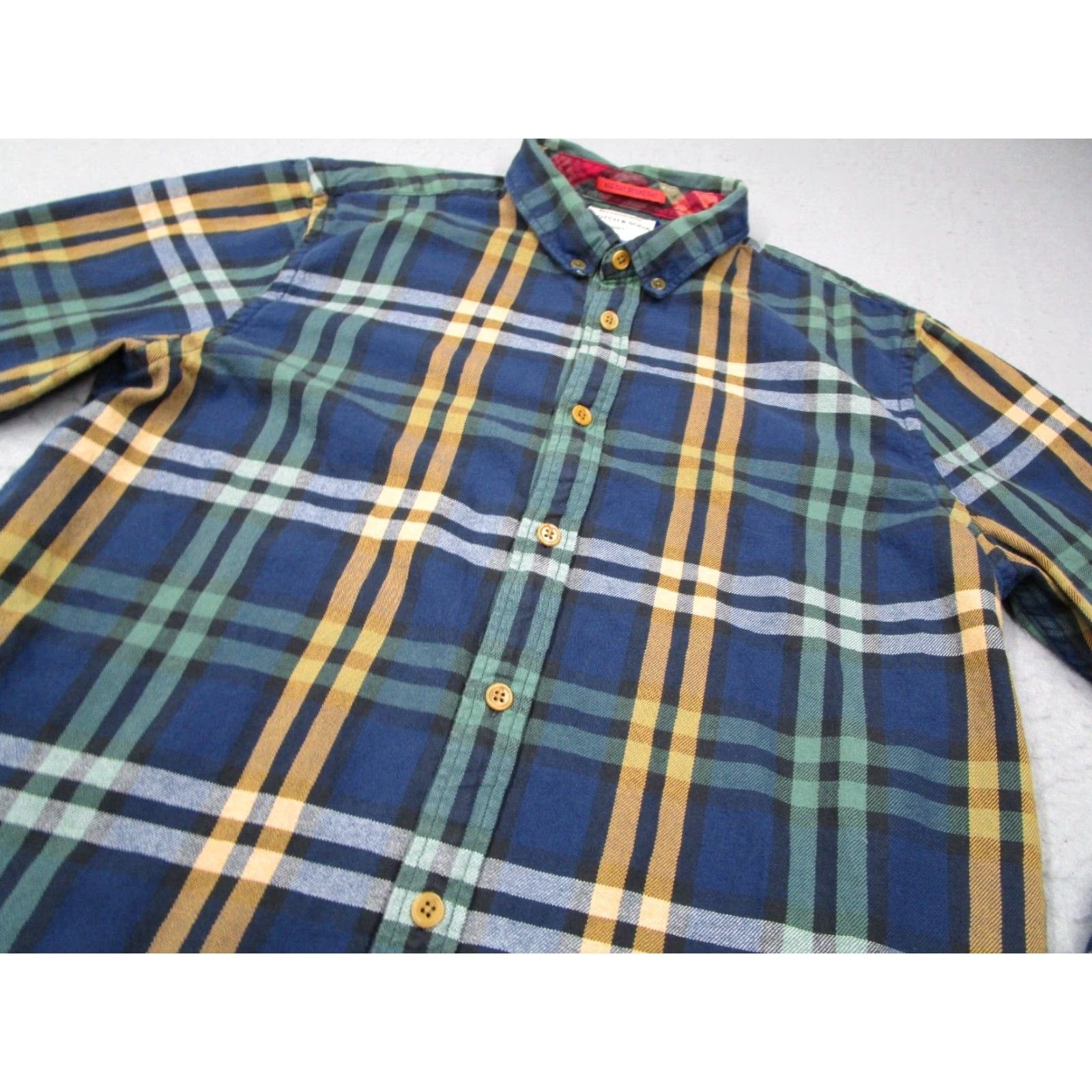 Scotch & Soda SCOTCH & SODA Button-Up Shirt Mens XL Green Plaid Long Sleeve Flannel Work Travel Classic Size US XL / EU 56 / 4 - 2 Thumbnail