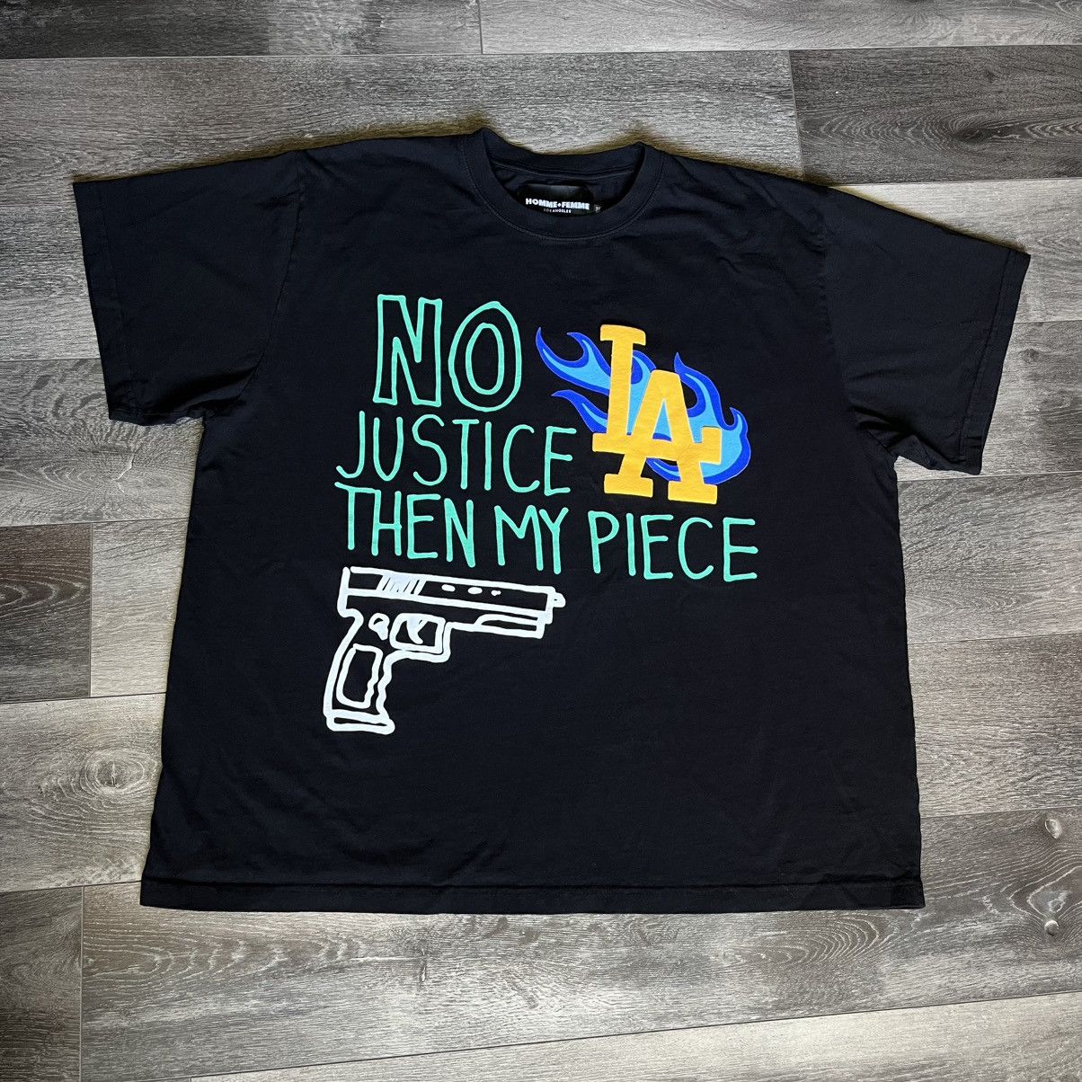 Homme + Femme La Homme + Femme La No Justice Then My Piece Graphic Tee Shirt Size US XXL / EU 58 / 5 - 1 Thumbnail