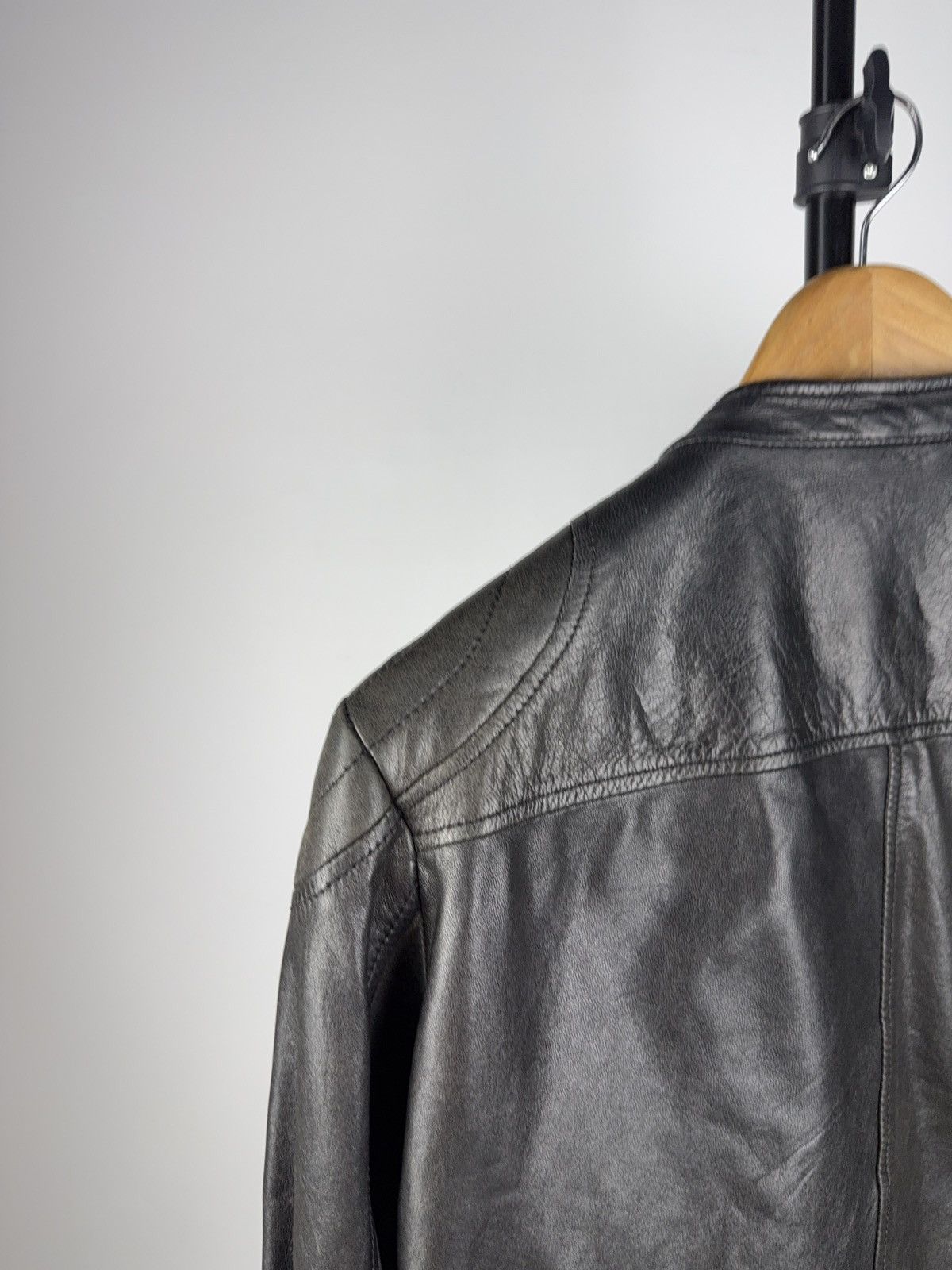 Massimo Dutti Vintage Genuine Leather MOTO BIKER Bomber Jacket Rock Punk Size L / US 10 / IT 46 - 15 Thumbnail