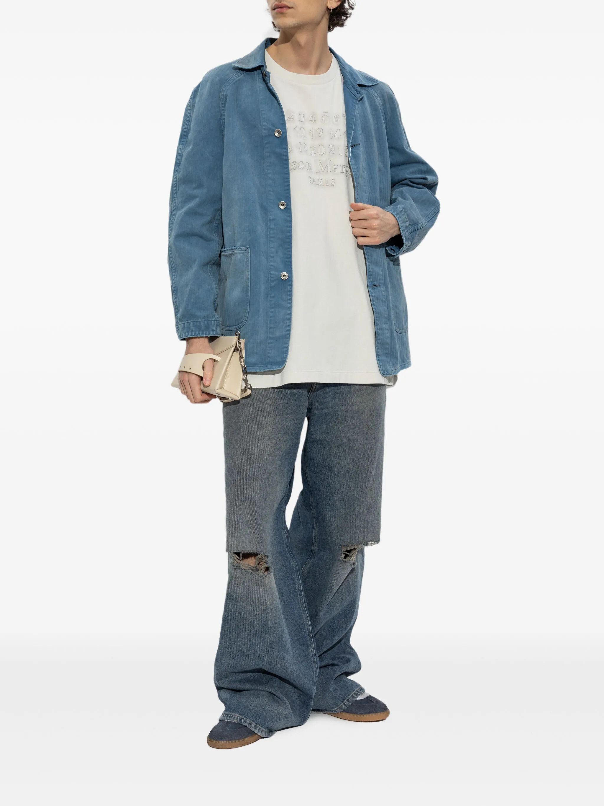 Maison Margiela o1w1db10226 Denim Caban Jacket in Blue Size US S / EU 44-46 / 1 - 2 Thumbnail