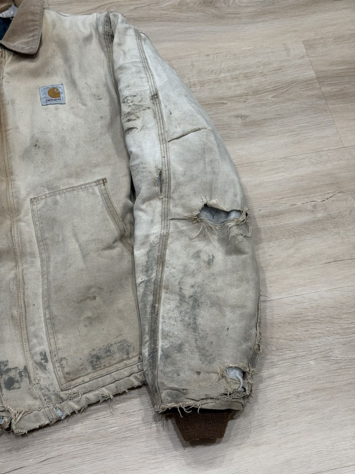 Carhartt Vintage 80s Carhartt Detroit Style Jacket (Thrashed) Size US L / EU 52-54 / 3 - 5 Thumbnail