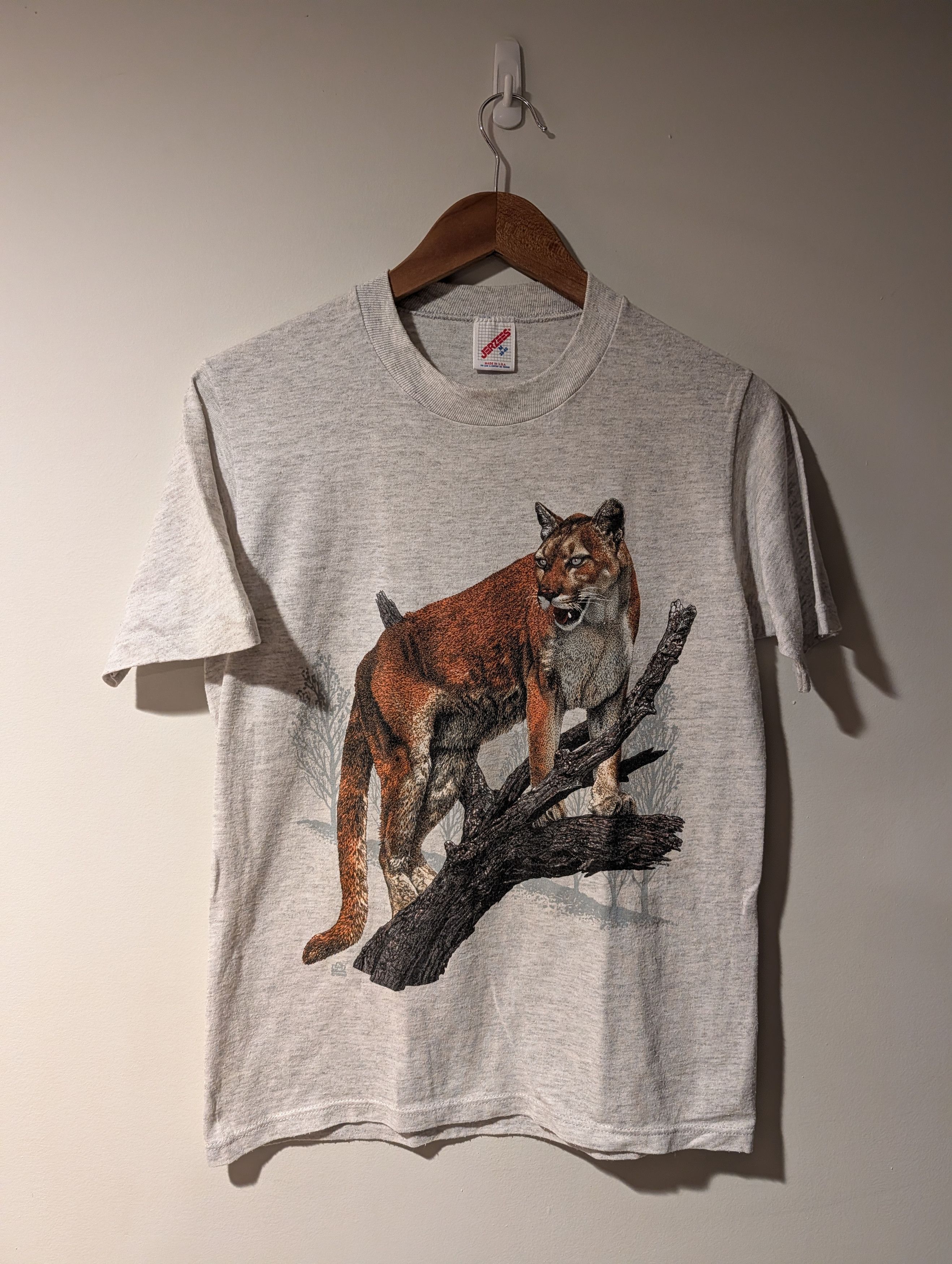 Arts & Science Vintage 1990 Mountain Lion Animal Nature Wildlife T-Shirt Size US M / EU 48-50 / 2 - 1 Thumbnail