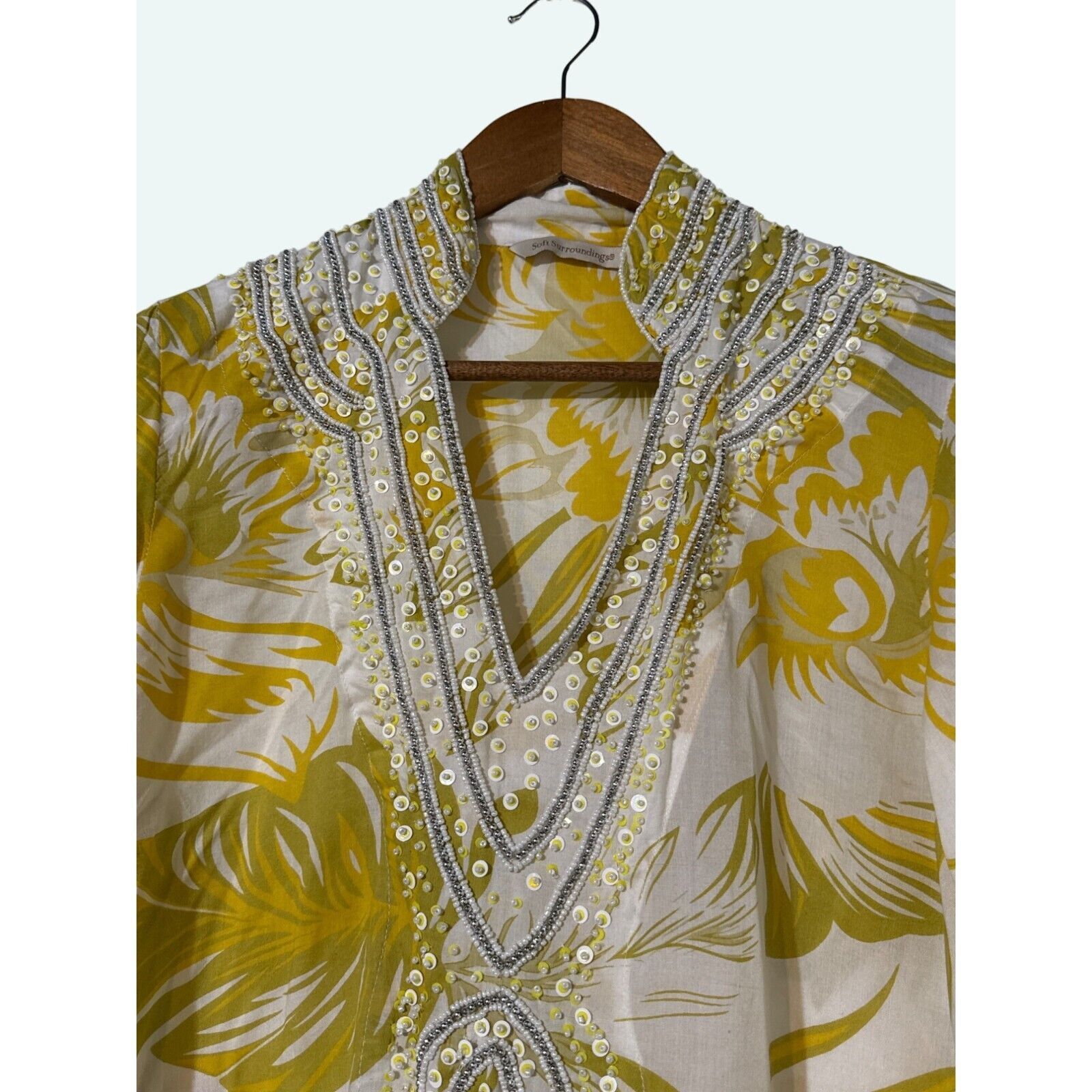 Other Soft Surroundings Shirt floral Yellow/Green/Cream Large Size S / US 4 / IT 40 - 4 Thumbnail