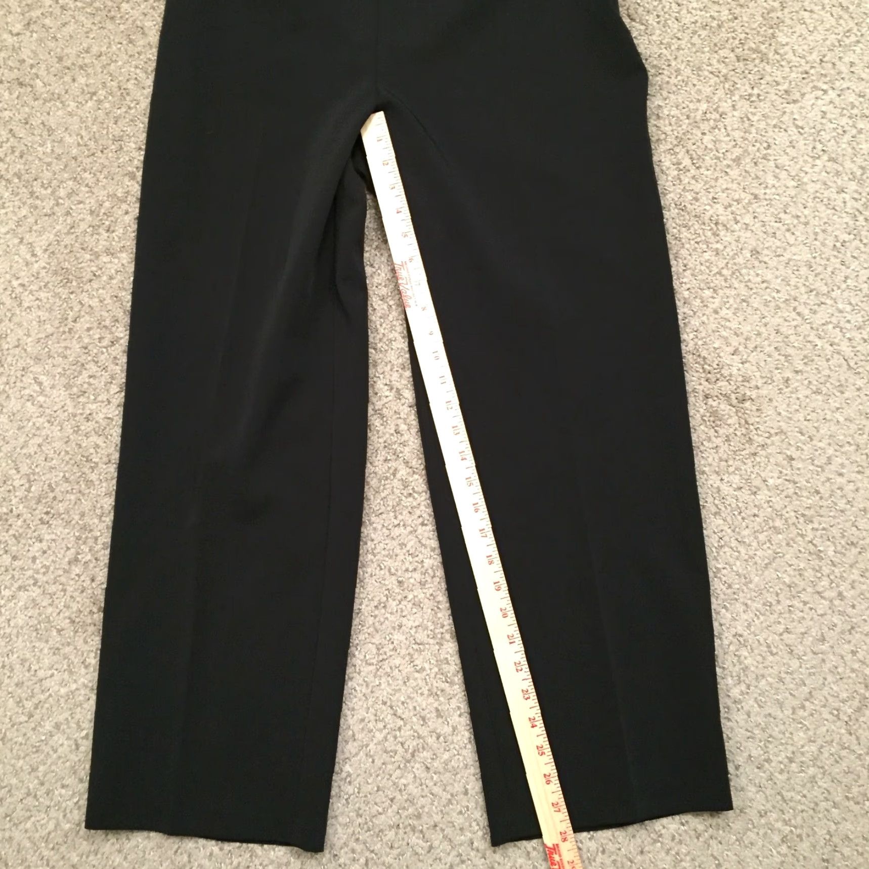 Vintage Laura Scott Dress Pants Womens Size 12P Black Straight Leg Flat Front Side Zip Size 34" / US 12 / IT 48 - 4 Thumbnail
