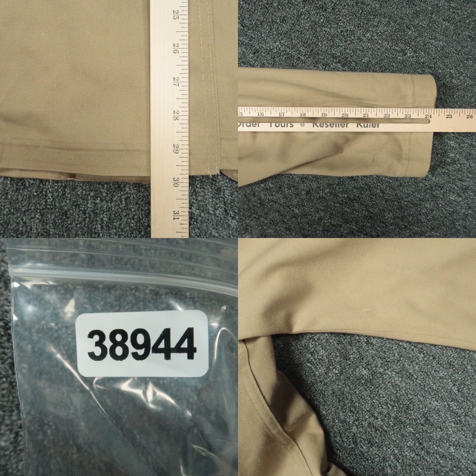 Lee VINTAGE Lee Blazer Mens 40R Khaki Sport Coat Two Button Patch Pockets Brass Buttons VTG Size 40R - 8 Thumbnail