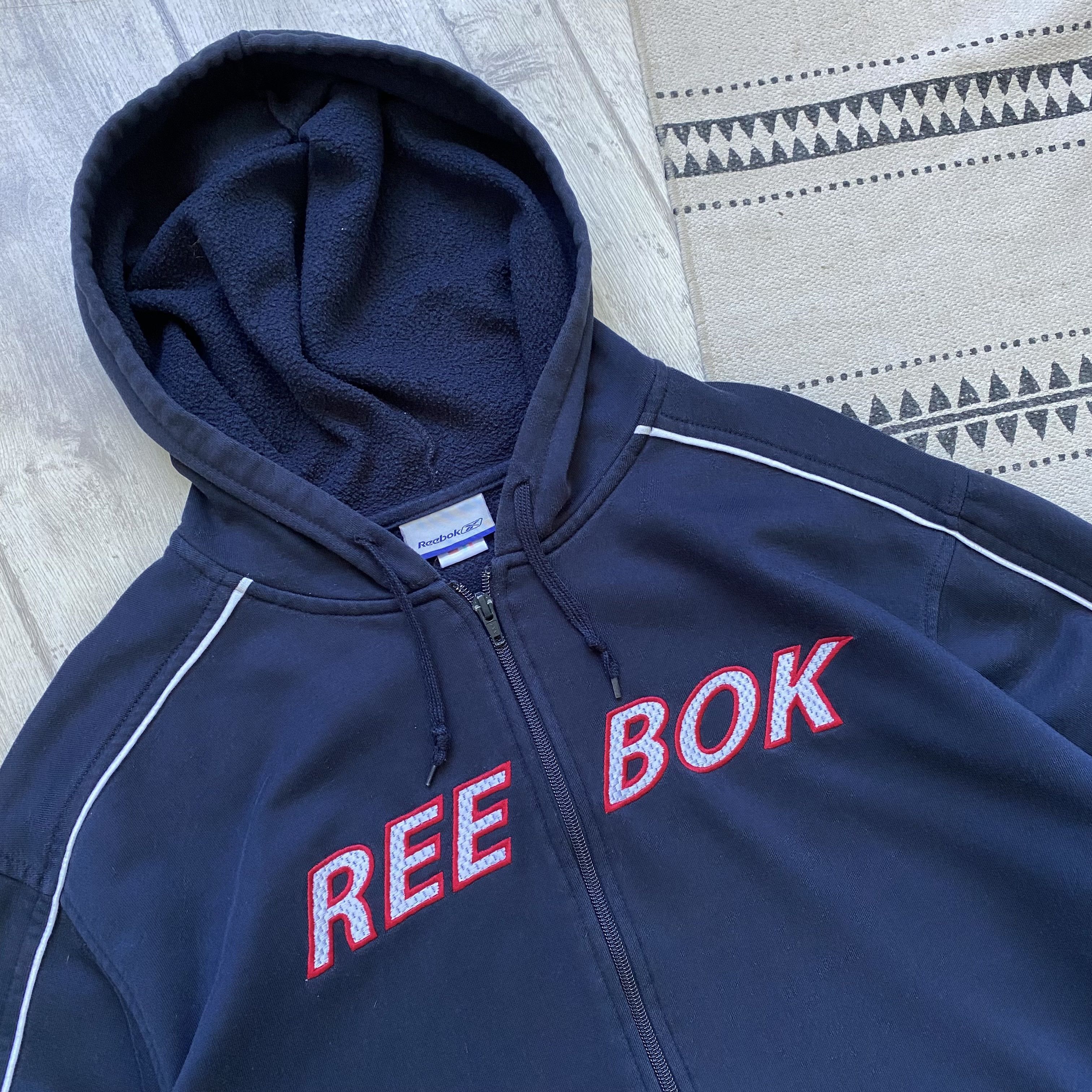 Reebok 🕸️ Vintage 90s Reebok zip hoodie center logo Y2K Size US L / EU 52-54 / 3 - 2 Thumbnail