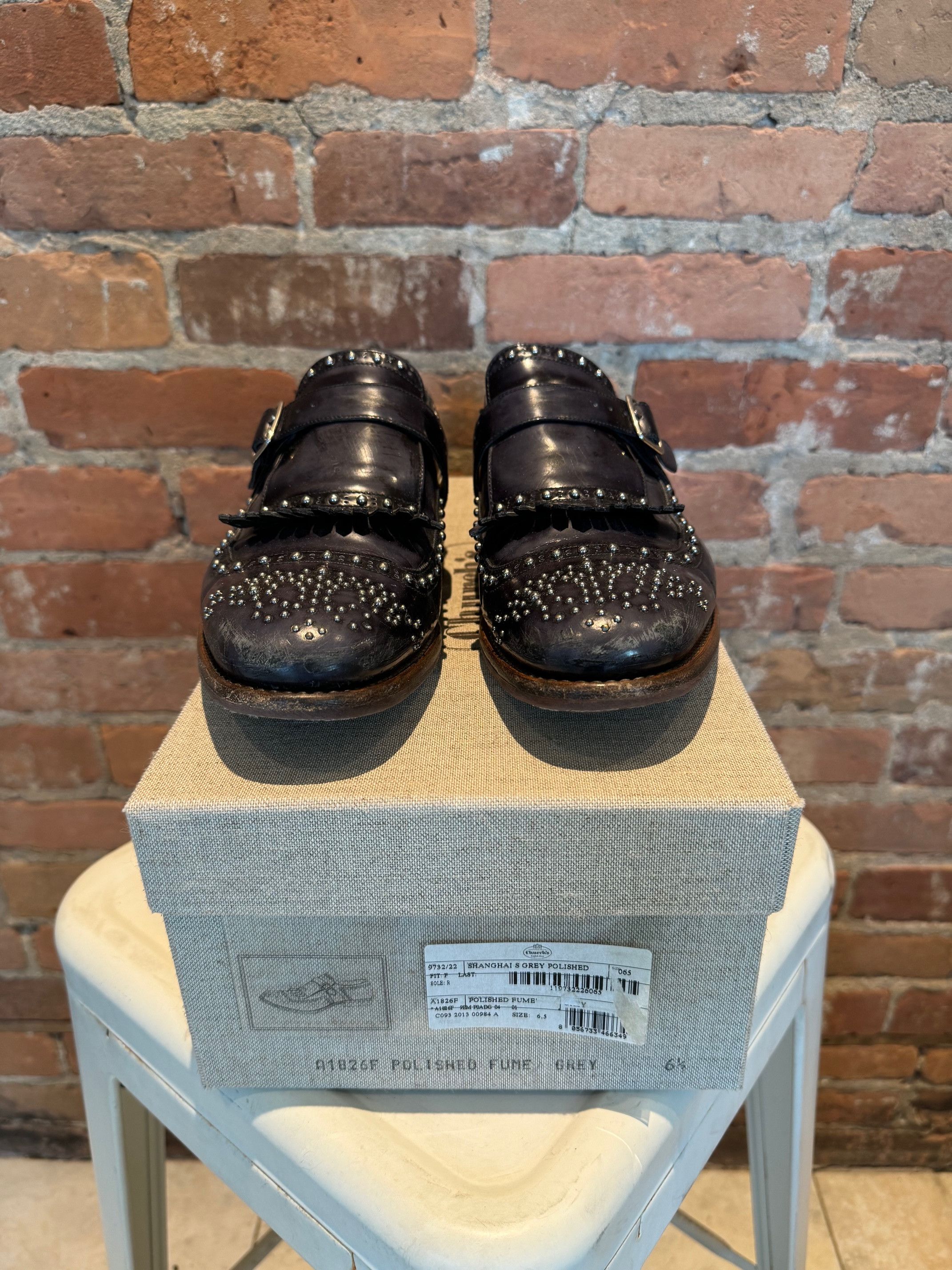 Church's Church’s Shanghai 8 Studded Monk Strap Polished Fumé Size US 8 / EU 41 - 2 Thumbnail