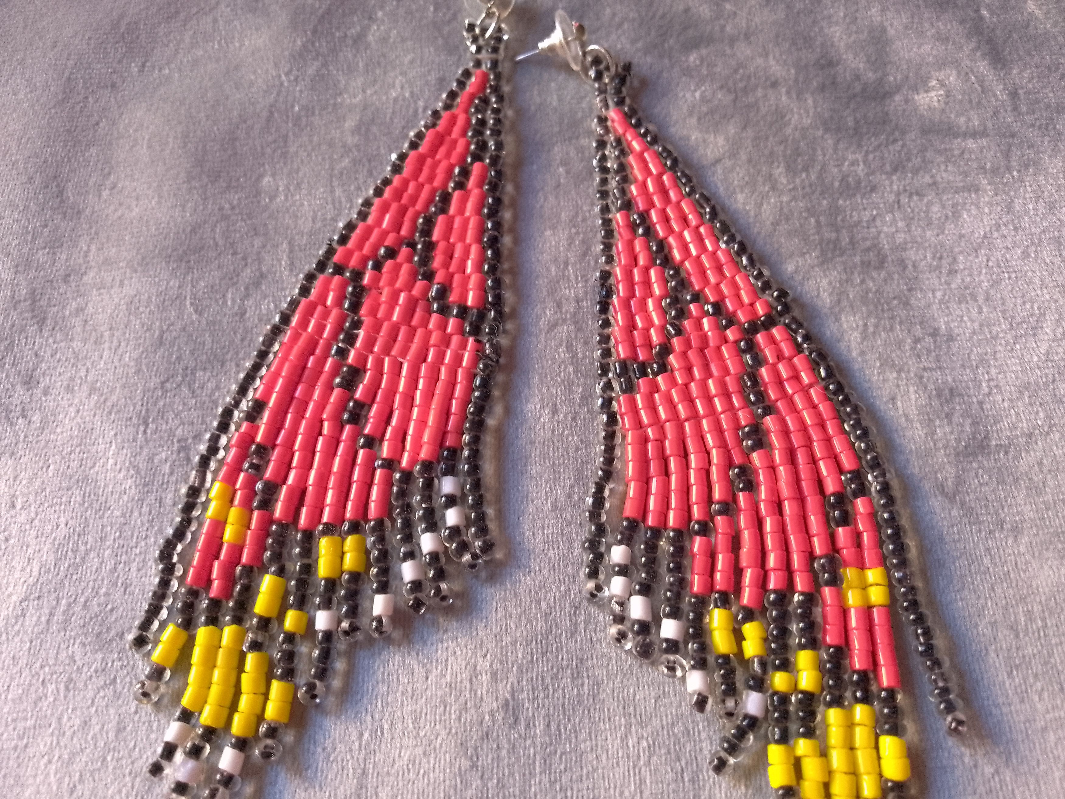 Handmade Earrings Long Red Bangs Elegant Butterfly Wings Boho Size ONE SIZE - 3 Thumbnail