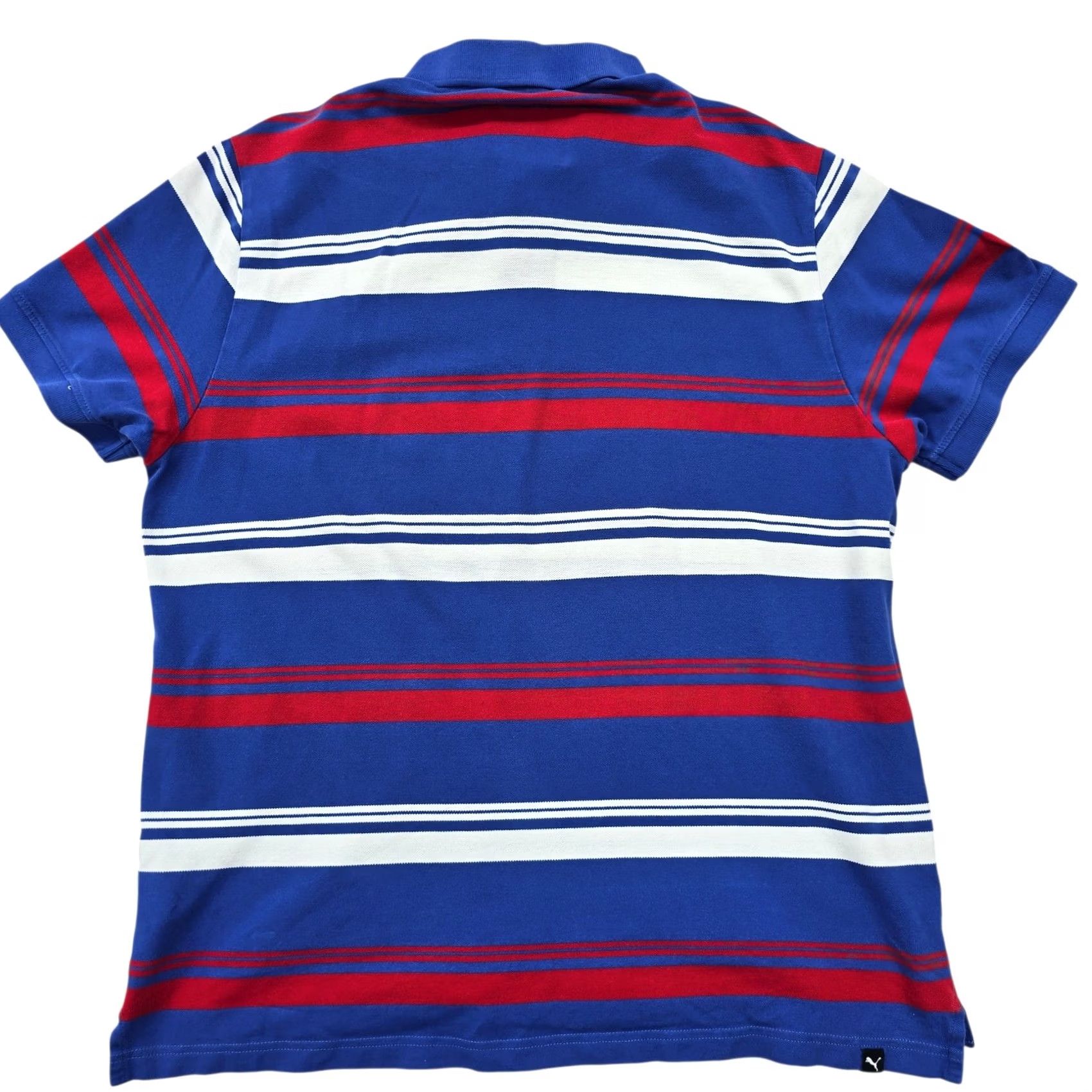 Puma PUMA Polo Shirt XL blue red white striped Men's Polo XL Blue Striped PUMA Golf Casual Shirt Size US XL / EU 56 / 4 - 2 Thumbnail