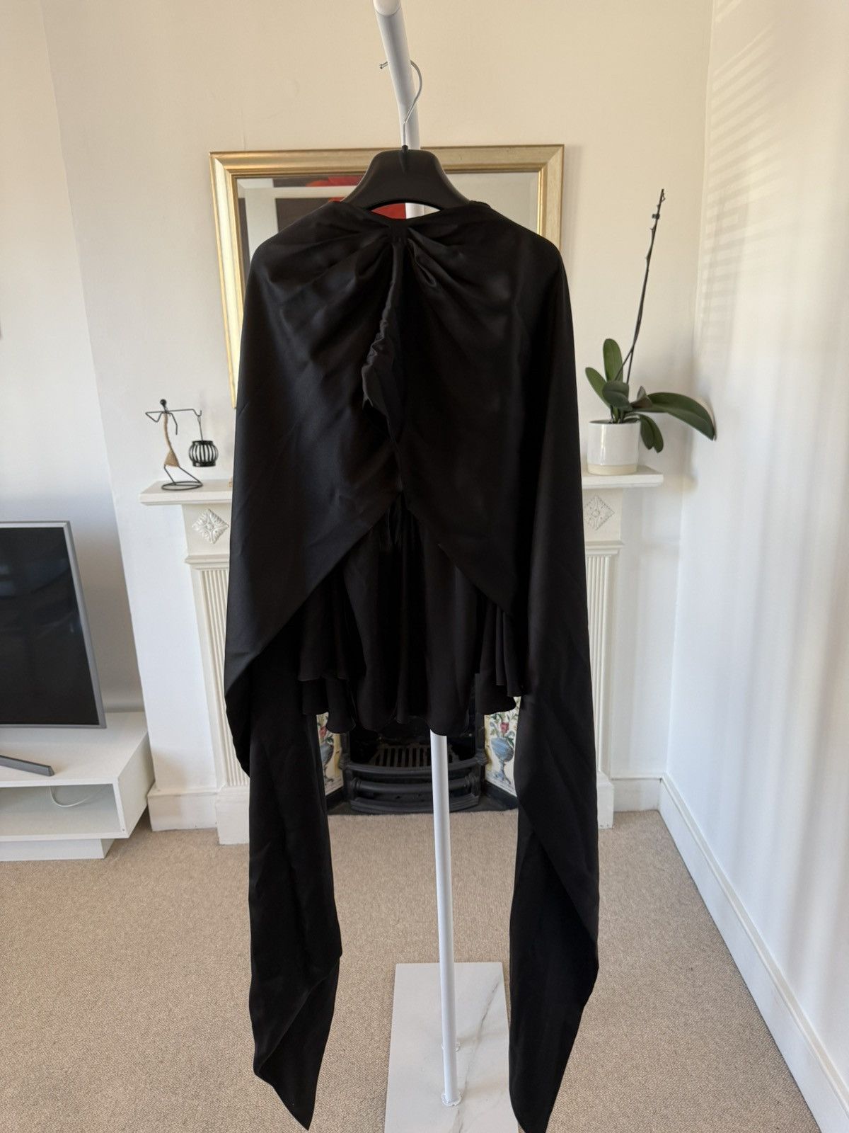 Saint Laurent Paris SS24 Saint Laurent Lavalliere-Neck Top in Silk Satin Size US XS / EU 42 / 0 - 19 Thumbnail