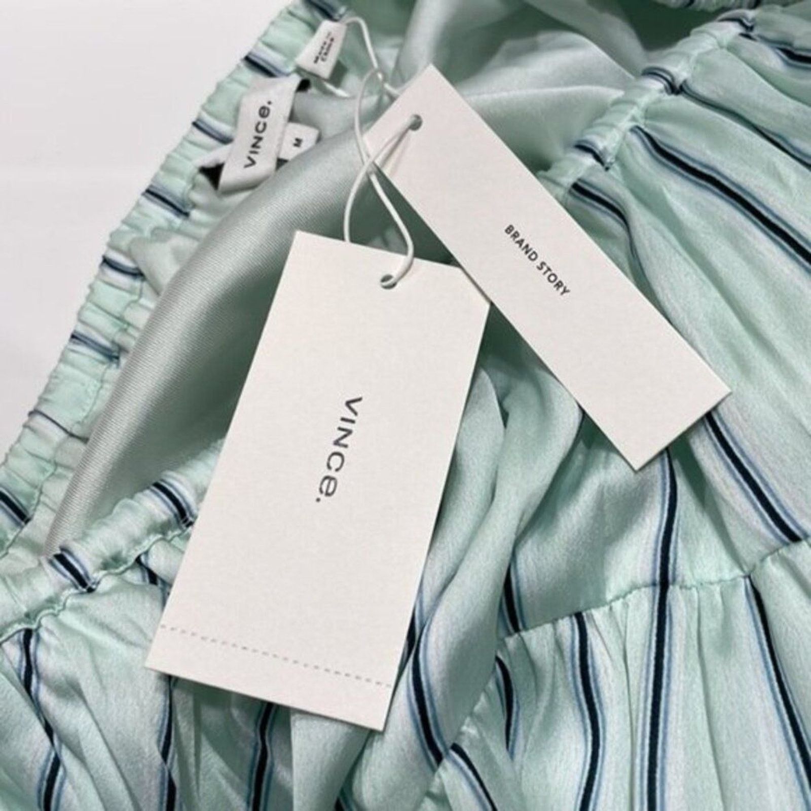 Vince Vince Mint Stripe Gauze Panel Skirt Green M Size 30" / US 8 / IT 44 - 11 Thumbnail