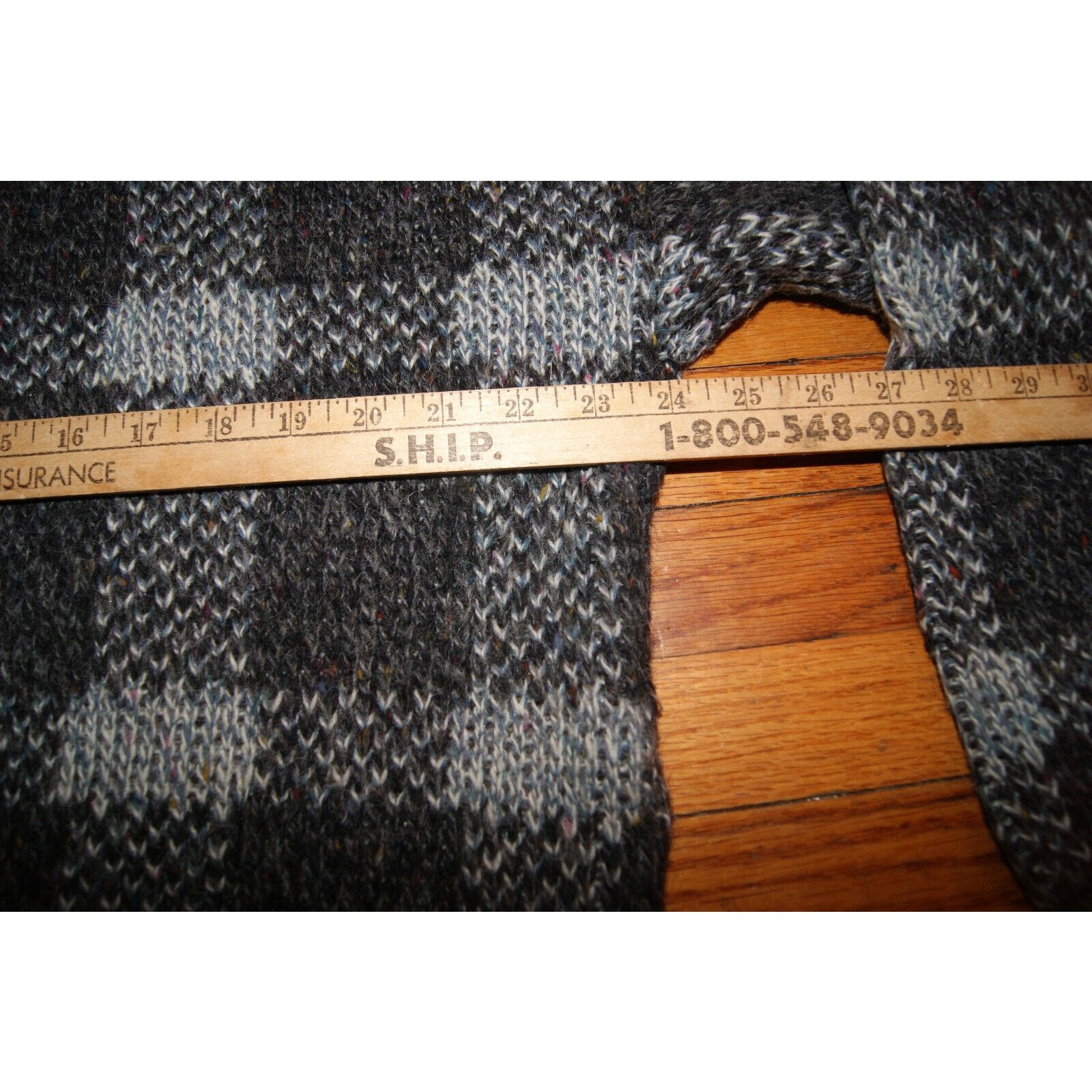 Other VTG Grandpa Sweater Mens XL Wool Blend Gray Black Chunky Size US XL / EU 56 / 4 - 6 Thumbnail