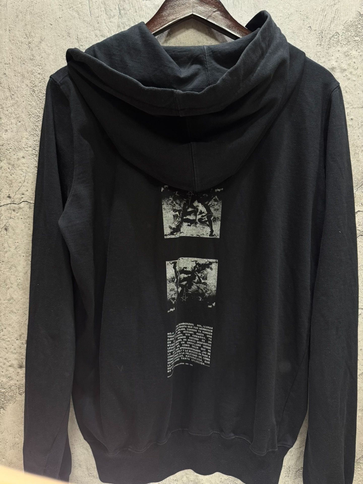 Rick Owens Rick Owens Printed Black Hoodie M Men Size US M / EU 48-50 / 2 - 1 Thumbnail