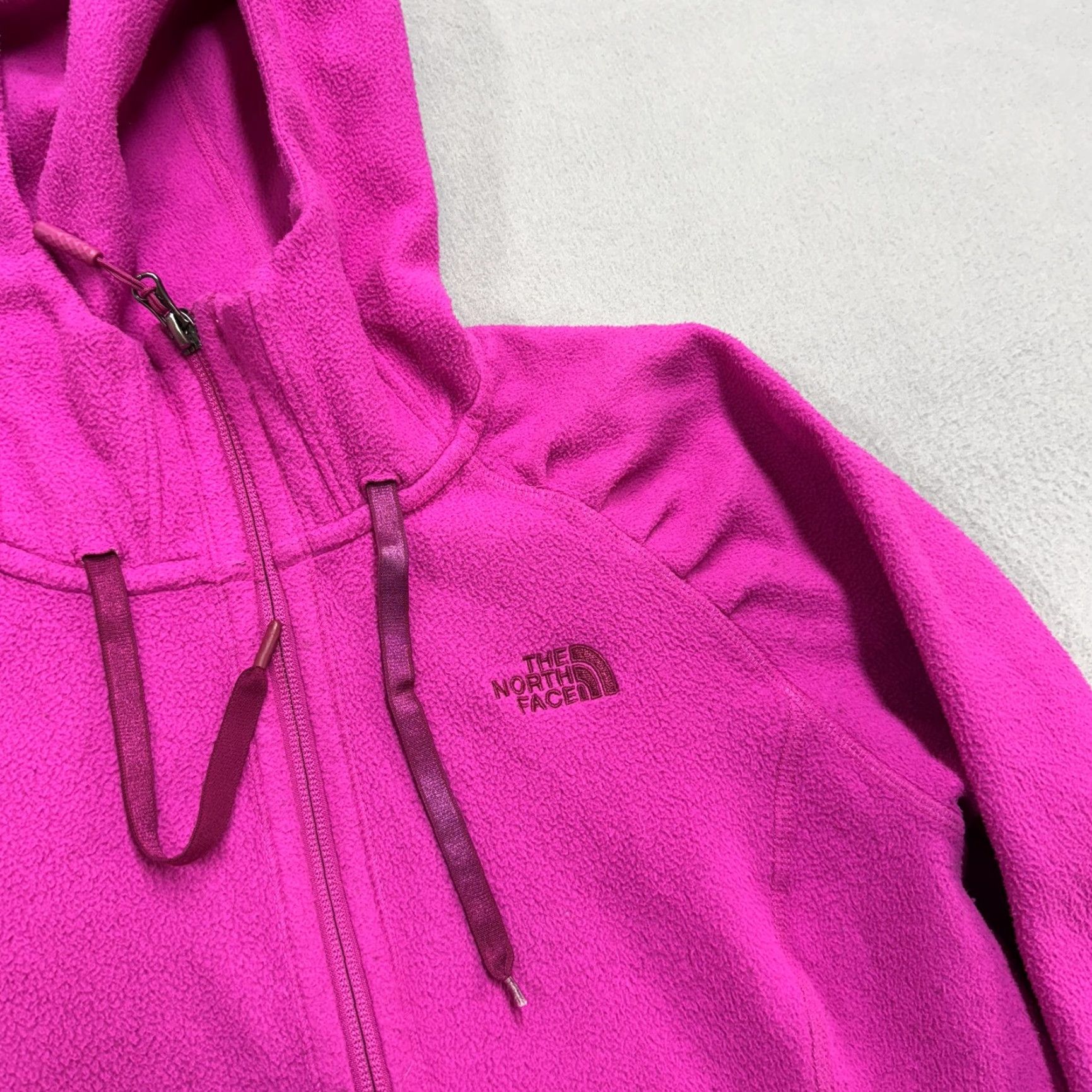 The North Face The North Face Jacket Womens Large Pink Fleece Full Zip Hooded Outdoor Size L / US 10 / IT 46 - 2 Thumbnail