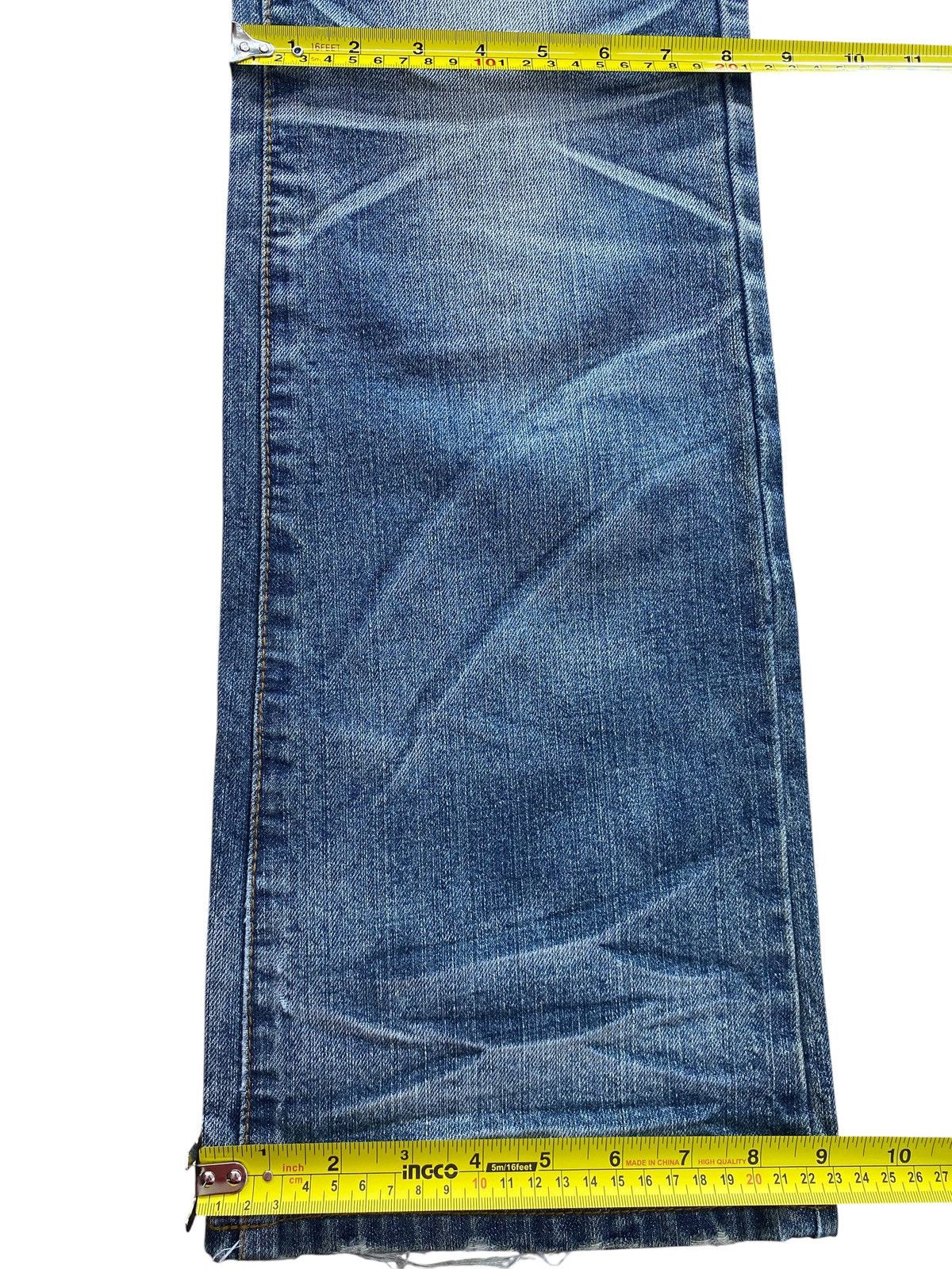 Japanese Brand Indecent Faded Wash Whiskered Style Boot Cut Jeans Size US 32 / EU 48 - 9 Thumbnail