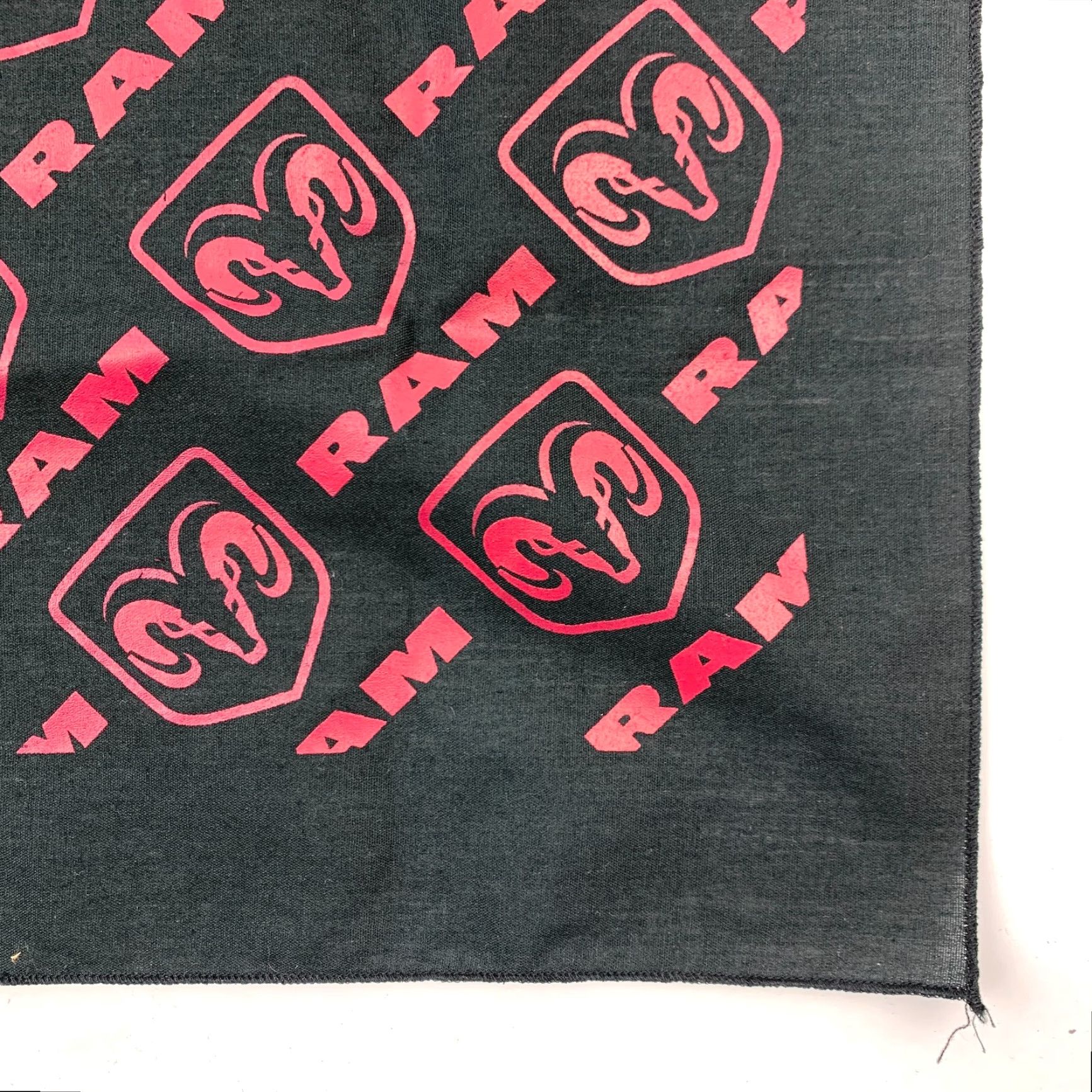 Logo 7 **VINTAGE DODGE RAM BLACK RED LOGO BANDANA 20.75X20.5** User: Vintage Dodge Ram Black Red Logo Bandana 20.75x20.5" Size ONE SIZE - 3 Thumbnail