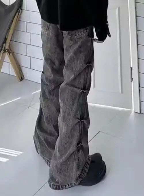 FunSet of Art Distressed Style Washed Pleated Bootcut Jean Size US 32 / EU 48 - 2 Thumbnail