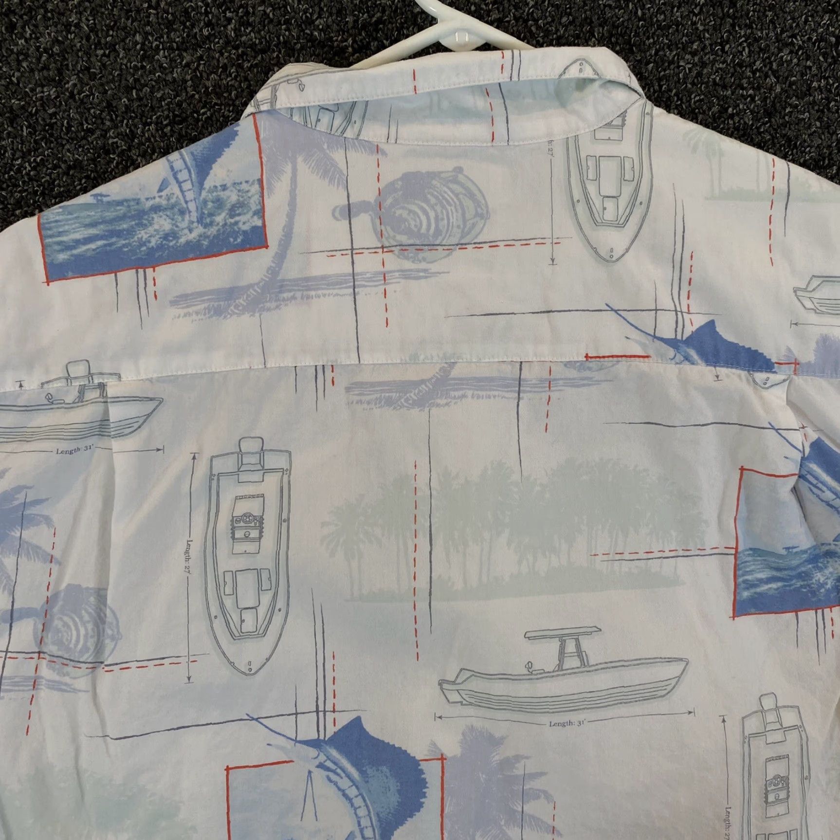 Vintage VINTAGE Columbia Shirt Men 2XL Short Sleeve Button-Up Cotton White Blue Fish Boat Sport Size US XXL / EU 58 / 5 - 6 Thumbnail