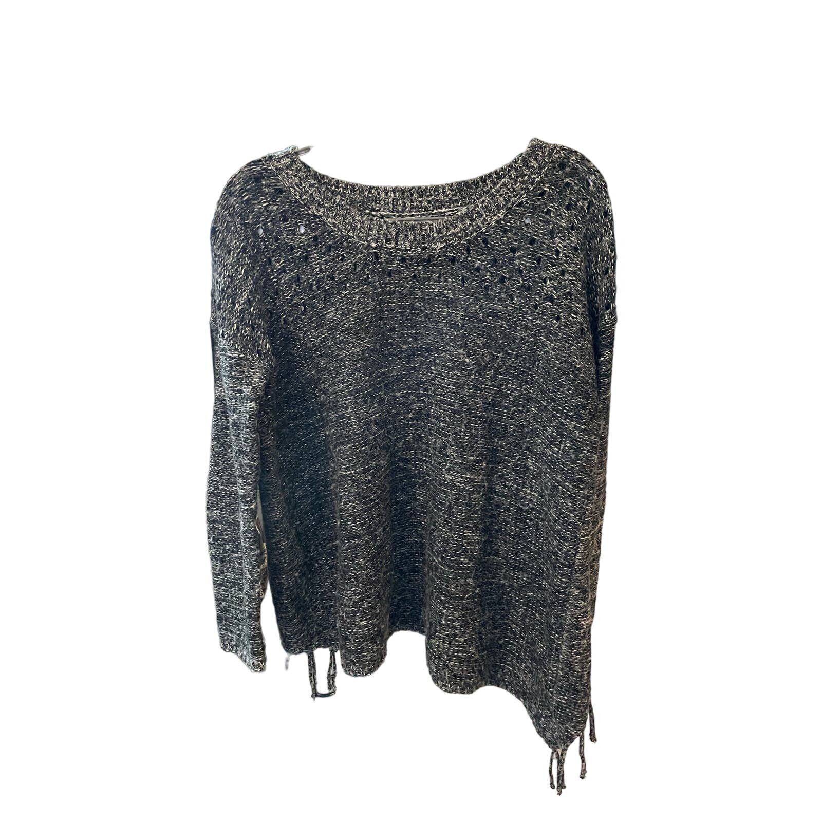Vintage Havana Vintage Havana Gray and Black distressed open back sweater,M Size M / US 6-8 / IT 42-44 - 1 Thumbnail