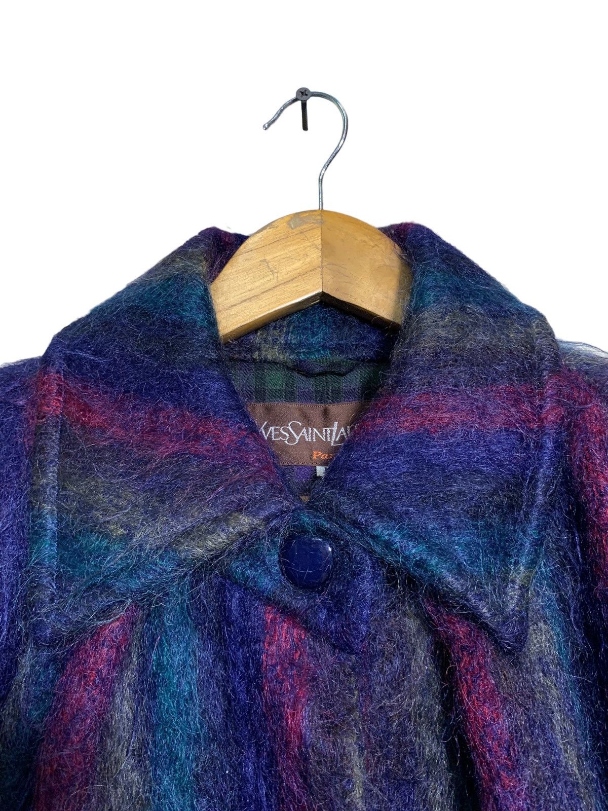 Yves Saint Laurent 🔥VTG YSL MOHAIR WOOL RAINBOW STRIPES JACKET Size M / US 6-8 / IT 42-44 - 6 Thumbnail