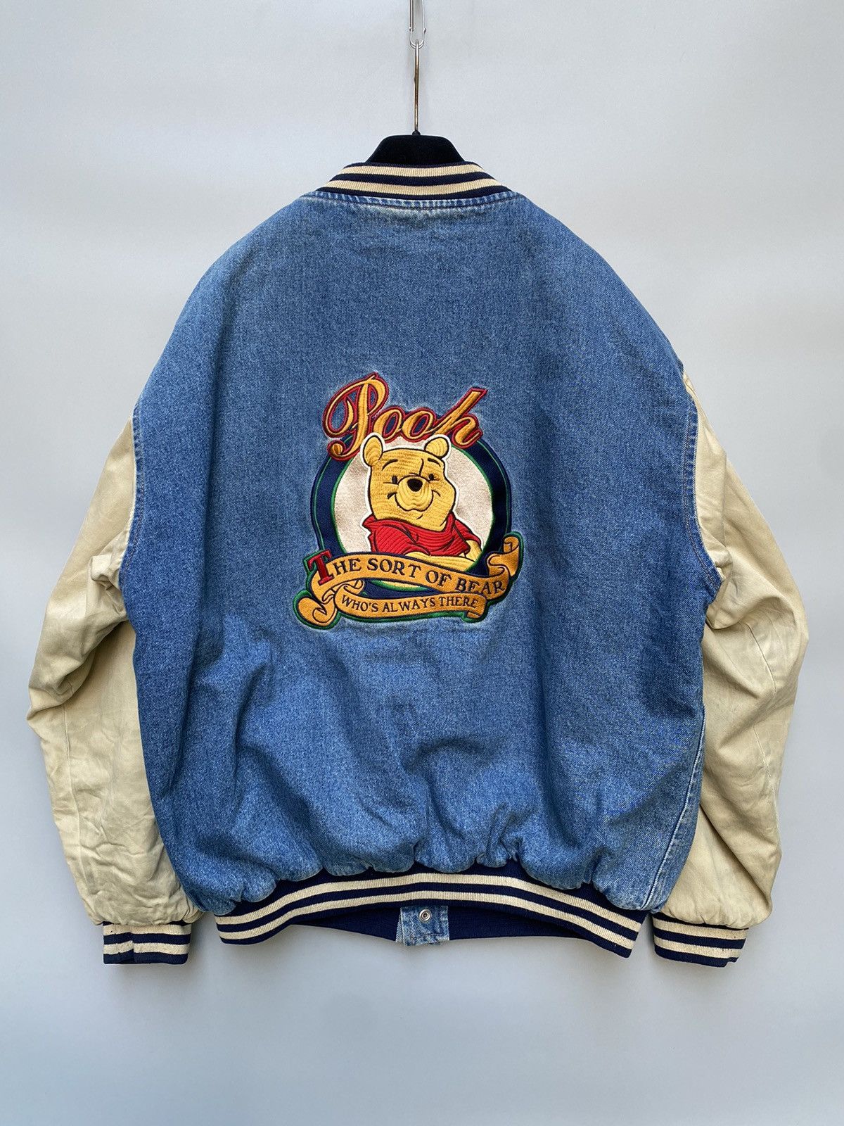 Vintage Xxxtentacion Pooh Bear “No Bother Bear” Varsity Jacket Size US L / EU 52-54 / 3 - 1 Thumbnail