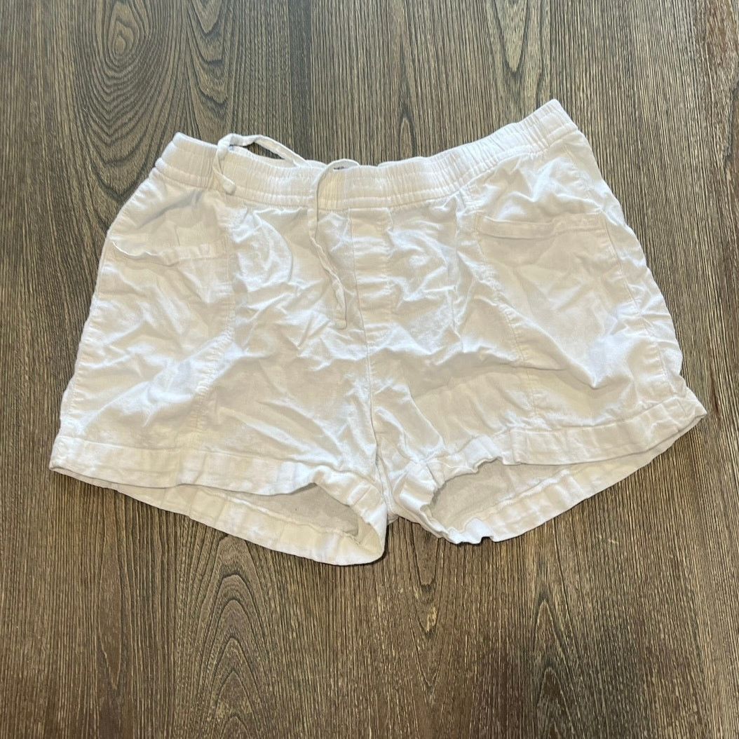Old Navy Old Navy High Rise Shorts Linen Blend Elastic Waist White L Size 25" / US 0 / IT 36 - 1 Thumbnail