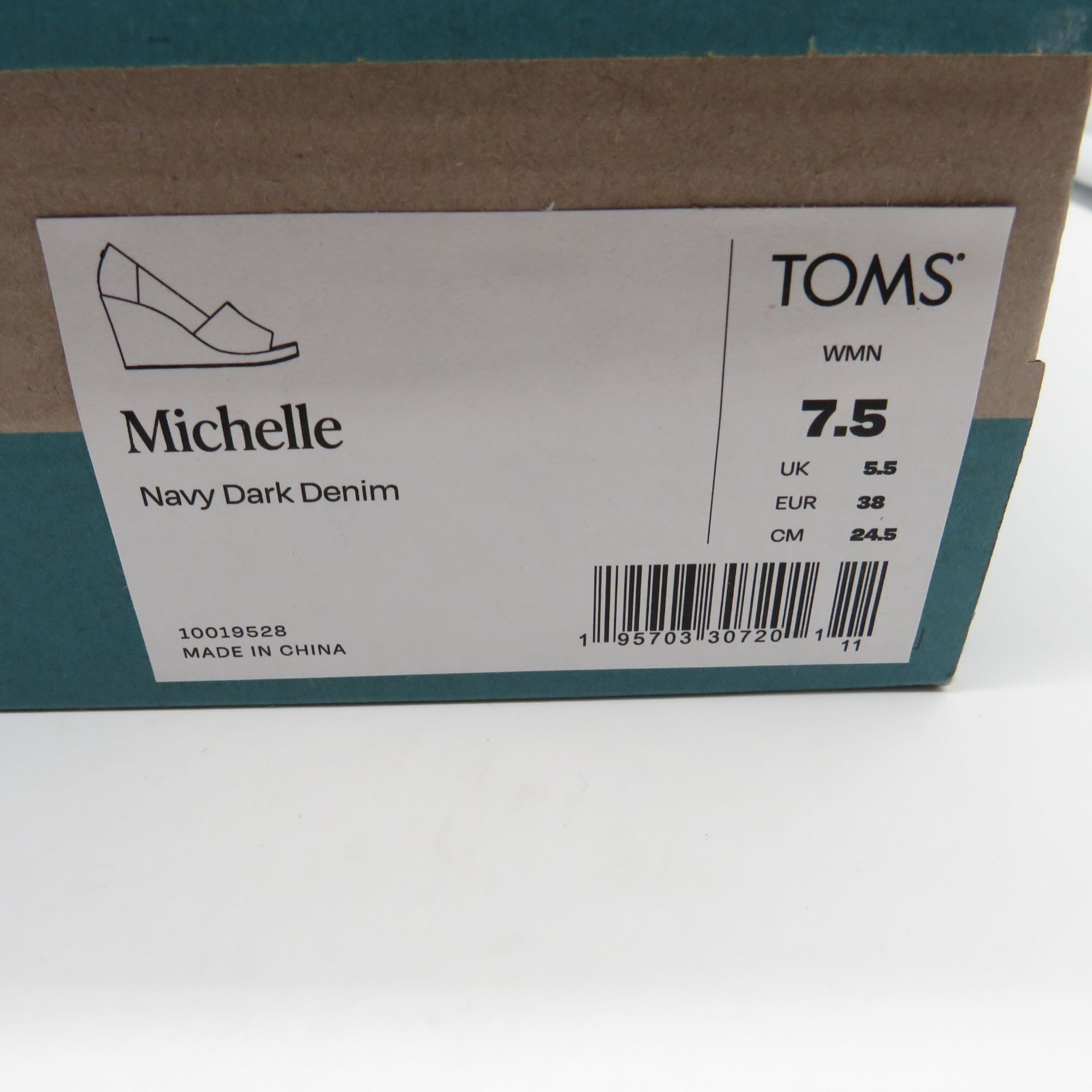 Toms Toms Michelle Navy Dark Denim Wedge Peep-Toe Shoes Size 7.5 Size US 7.5 / IT 37.5 - 2 Thumbnail