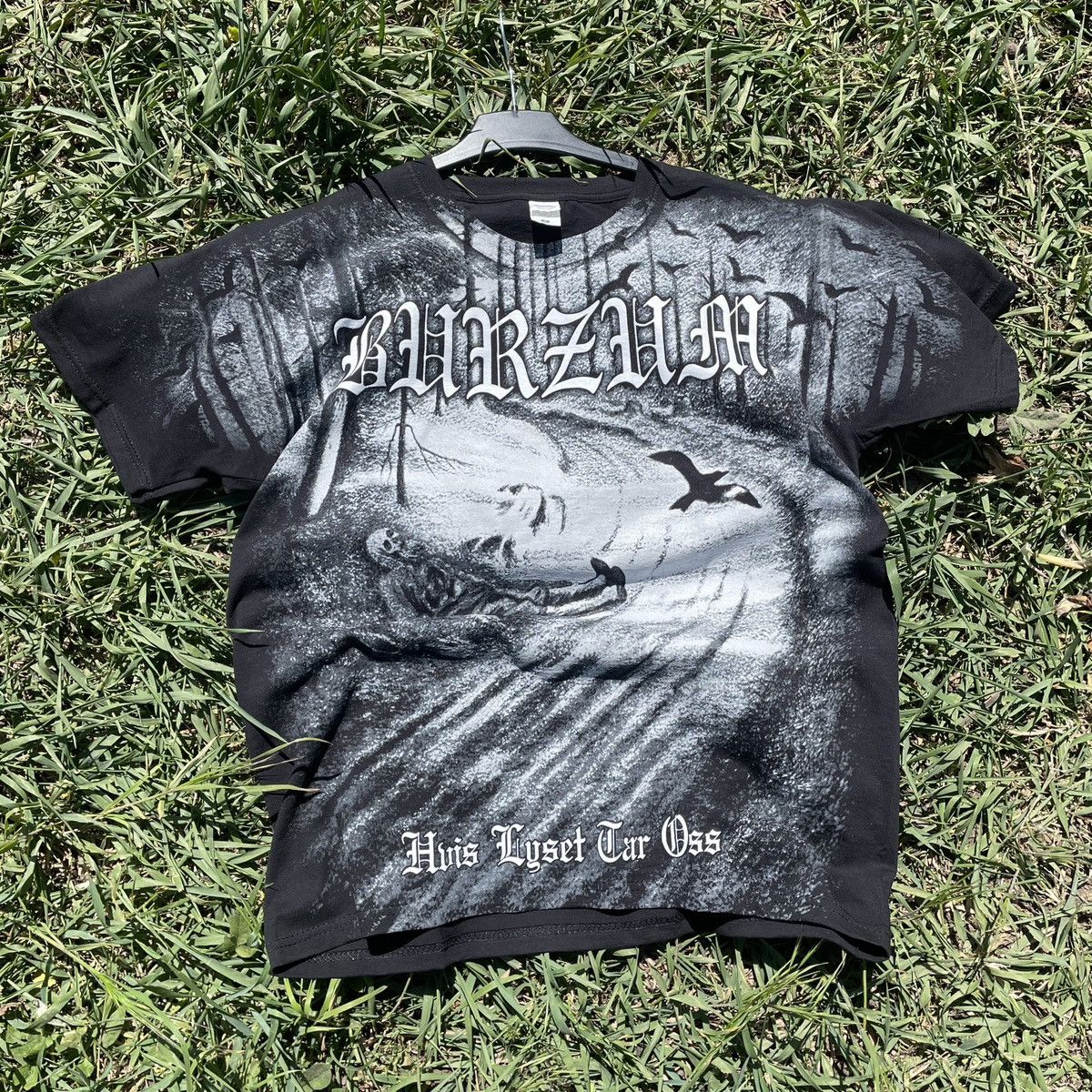 Band Tees BURZUM Hvis lyset tar oss 1994 Vintage Overprint T Shirt Size US M / EU 48-50 / 2 - 3 Thumbnail