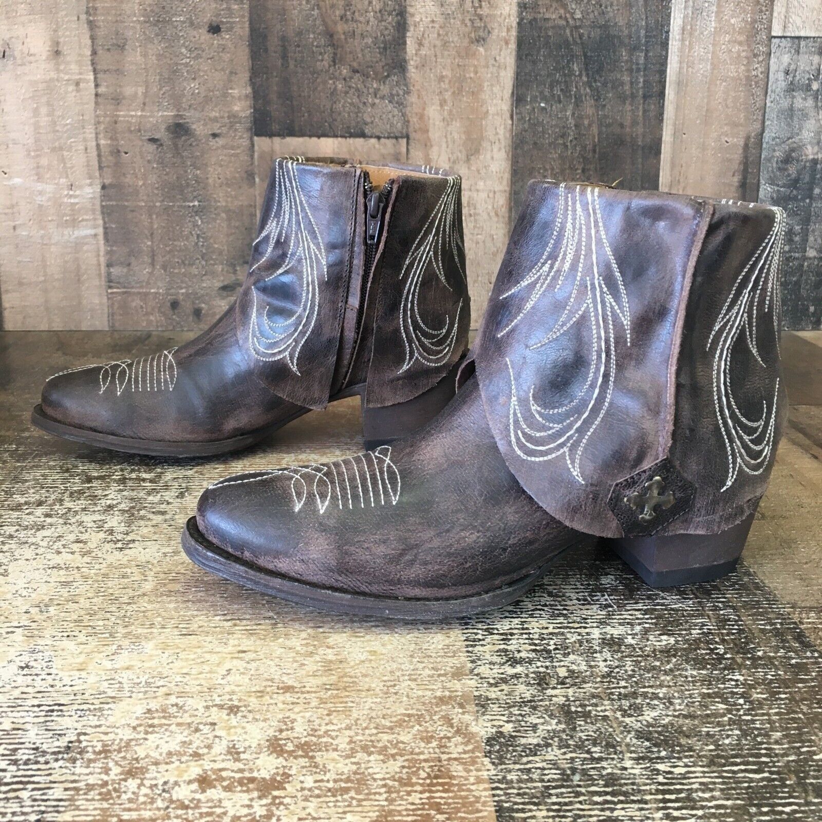 Old Gringo Old Gringo OG Brown Ankle Cowboy Boots Booties Womens 7.5 B Size US 7.5 / IT 37.5 - 11 Thumbnail