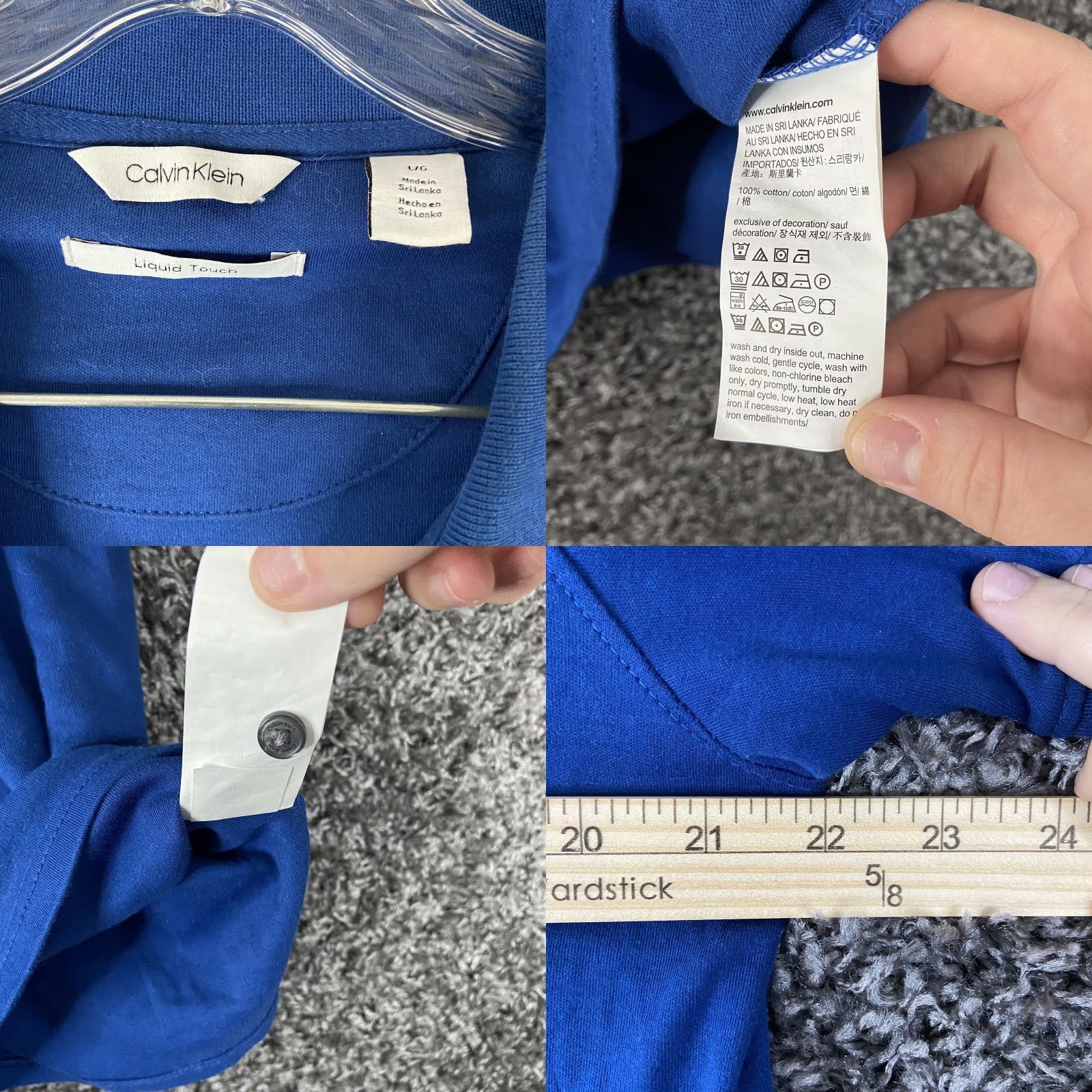 Calvin Klein CALVIN KLEIN Liquid Touch Polo Men’s Short Sleeve L Blue Solid Size US L / EU 52-54 / 3 - 8 Thumbnail