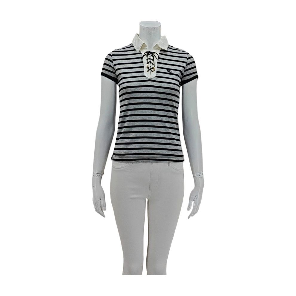 Burberry Burberry Blue Label Striped Lace-up T-Shirt Size 38 Size M / US 6-8 / IT 42-44 - 1 Thumbnail