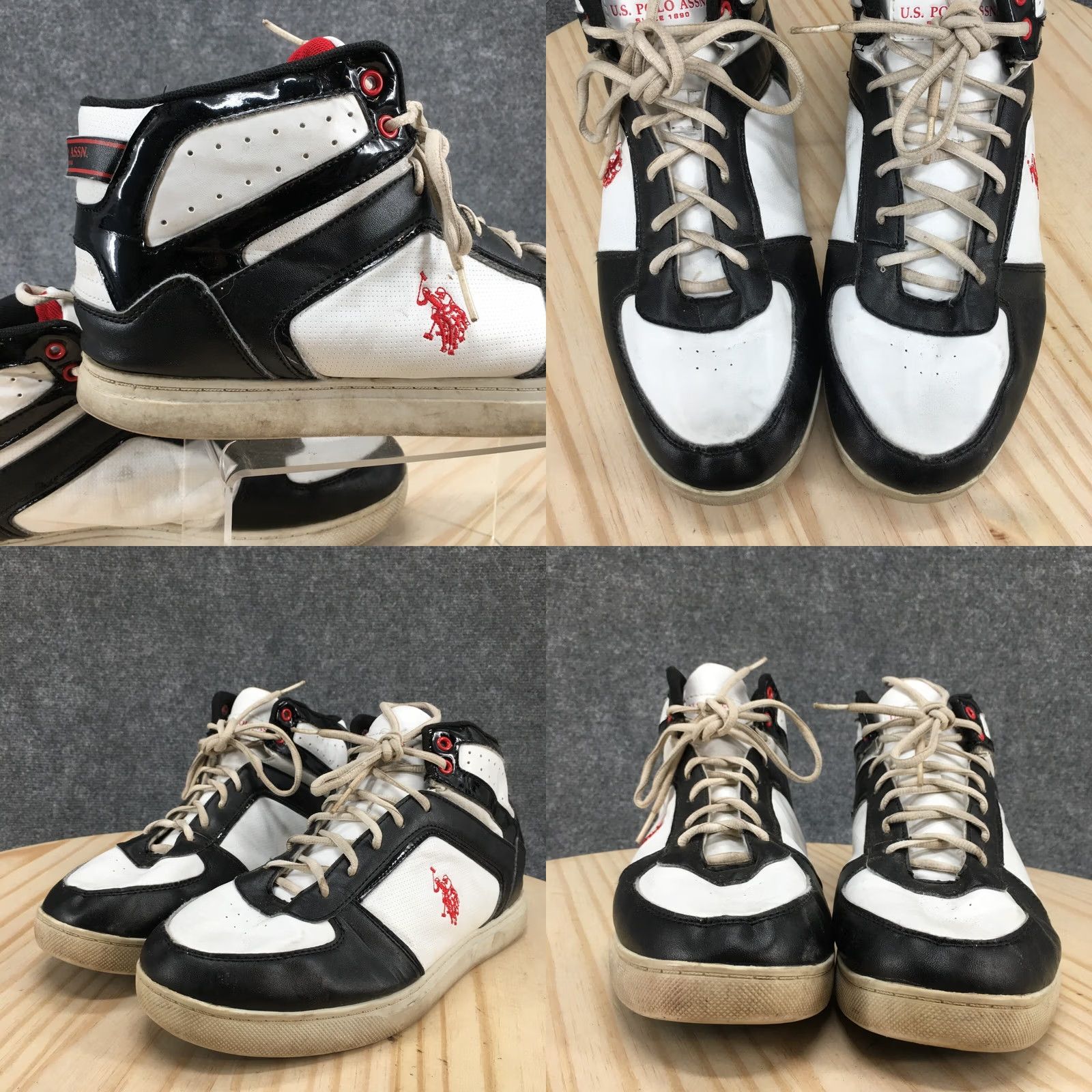 Vintage US Polo Assn Shoes Mens 10.5 High Top Basketball Sneakers Black Lace Up Size US L / EU 52-54 / 3 - 8 Thumbnail
