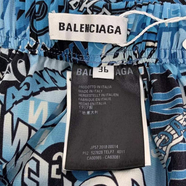 Balenciaga Balenciaga Blue logo monogrammed printed mulberry silk cas Size US 36 / EU 52 - 7 Thumbnail