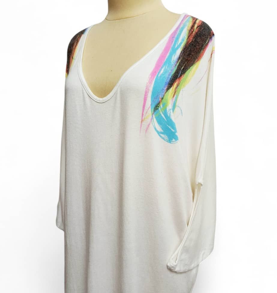 Maison Margiela MM6 Maison Martin Margiela Abstract Print V Neck Dress Size M / US 6-8 / IT 42-44 - 3 Thumbnail