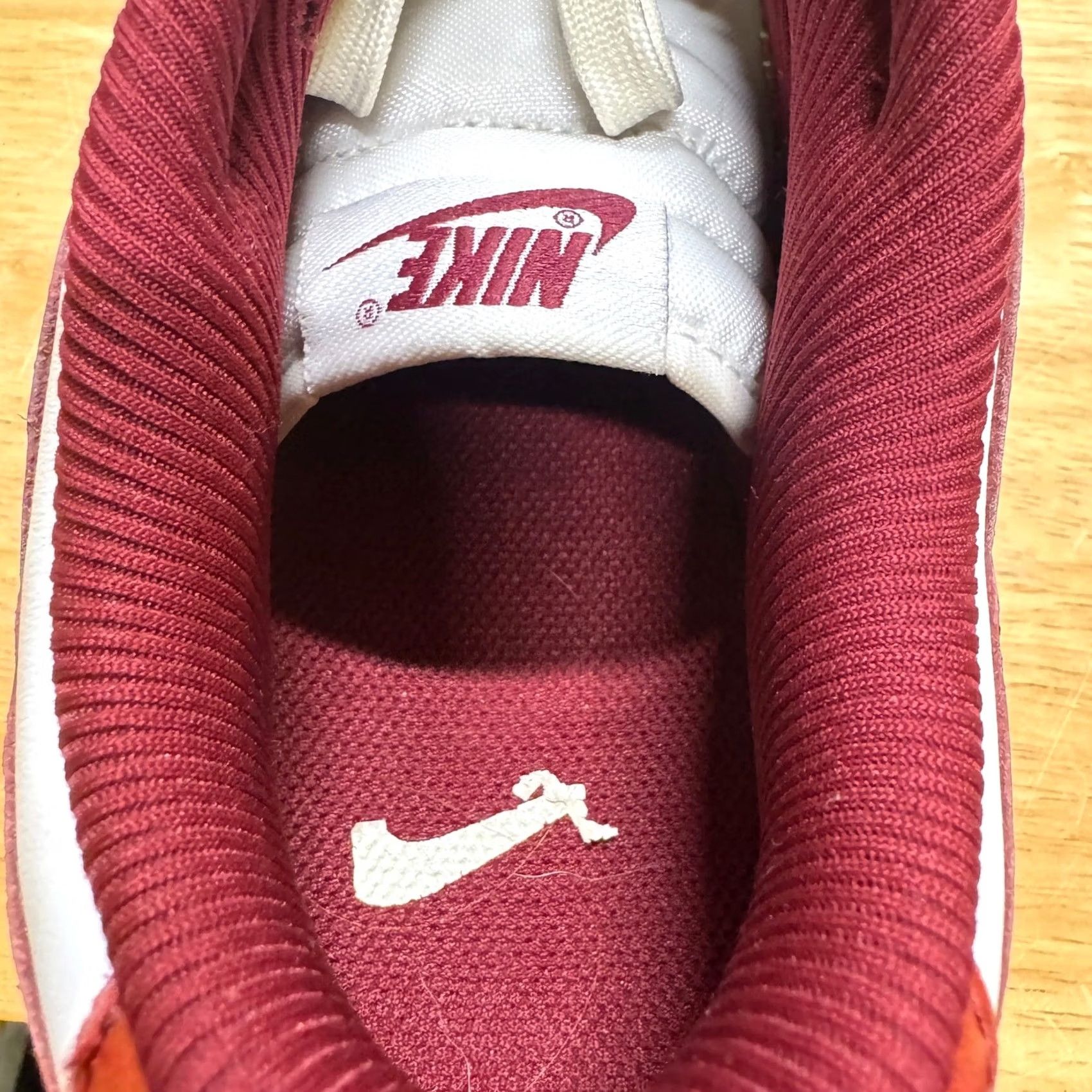 Nike Nike Dunk Low PRM Sneakers Mens 10 Red Leather Worn Team Red FJ4555-100 Size US 10 / EU 43 - 5 Thumbnail